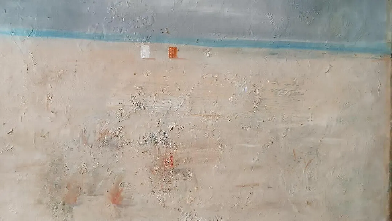 Spiaggia versiliana di Enzo Masieri, olio su tela, '900 5