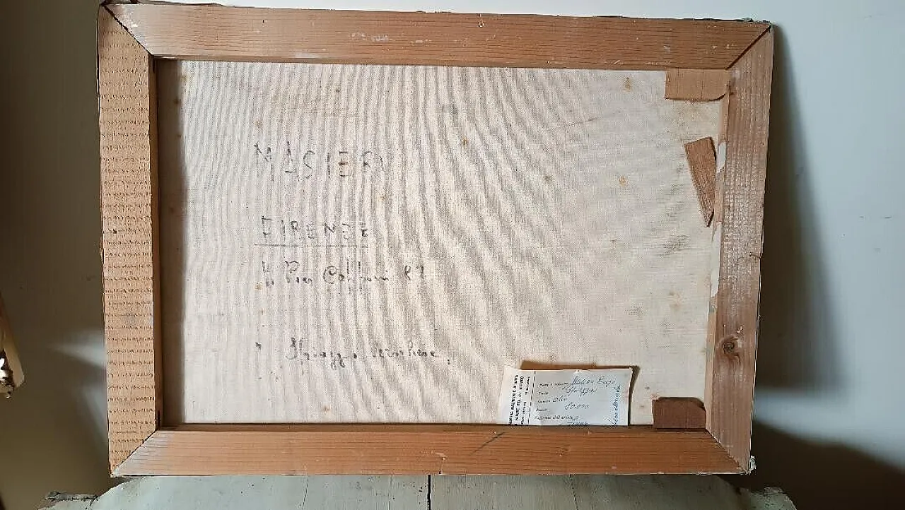 Spiaggia versiliana di Enzo Masieri, olio su tela, '900 6