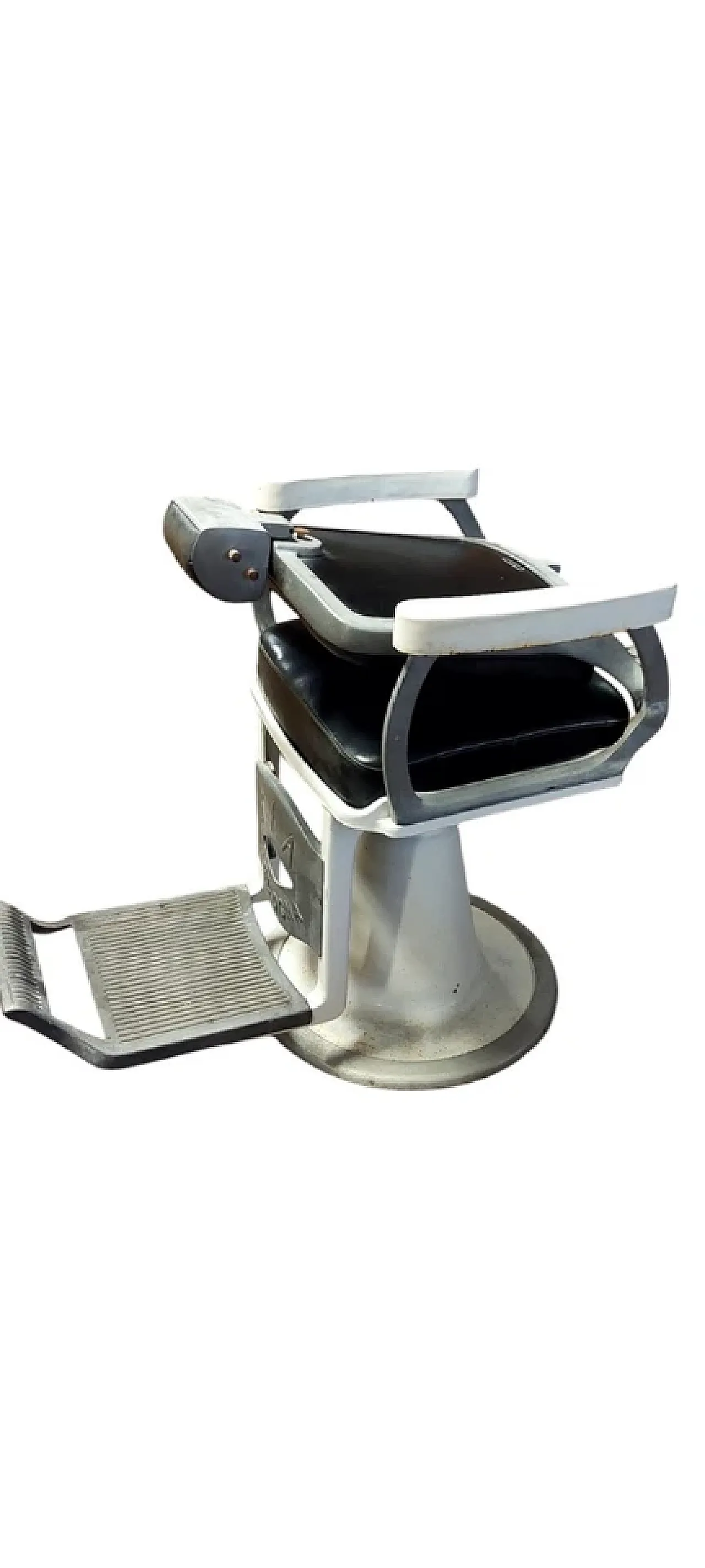 Aluminium and leather barber's armchair, mid-19th century 2