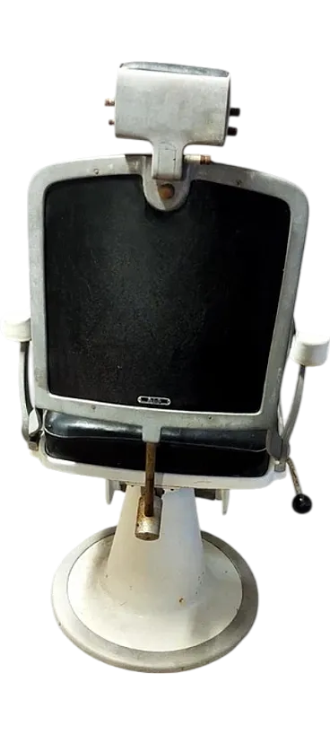 Aluminium and leather barber's armchair, mid-19th century