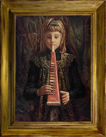 The Diamonica by Andrea Di Dio, oil on canvas with frame, 20th century