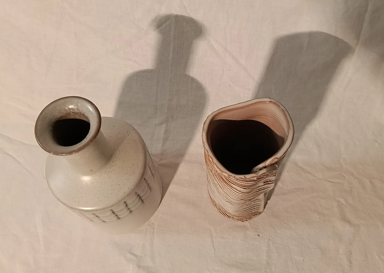 Glazed ceramic bottle and vase by Menozzi, 1970s 18