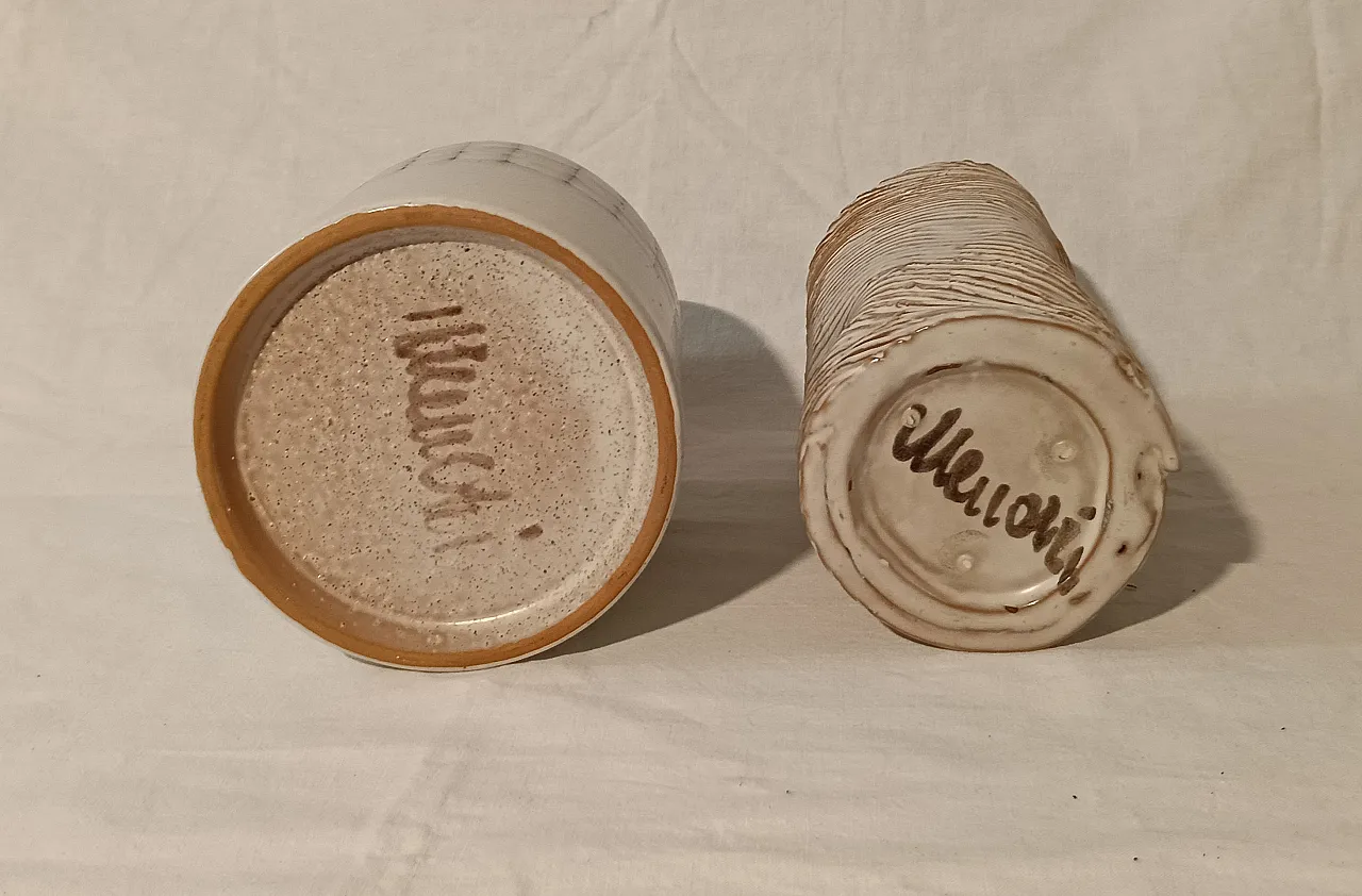 Glazed ceramic bottle and vase by Menozzi, 1970s 21
