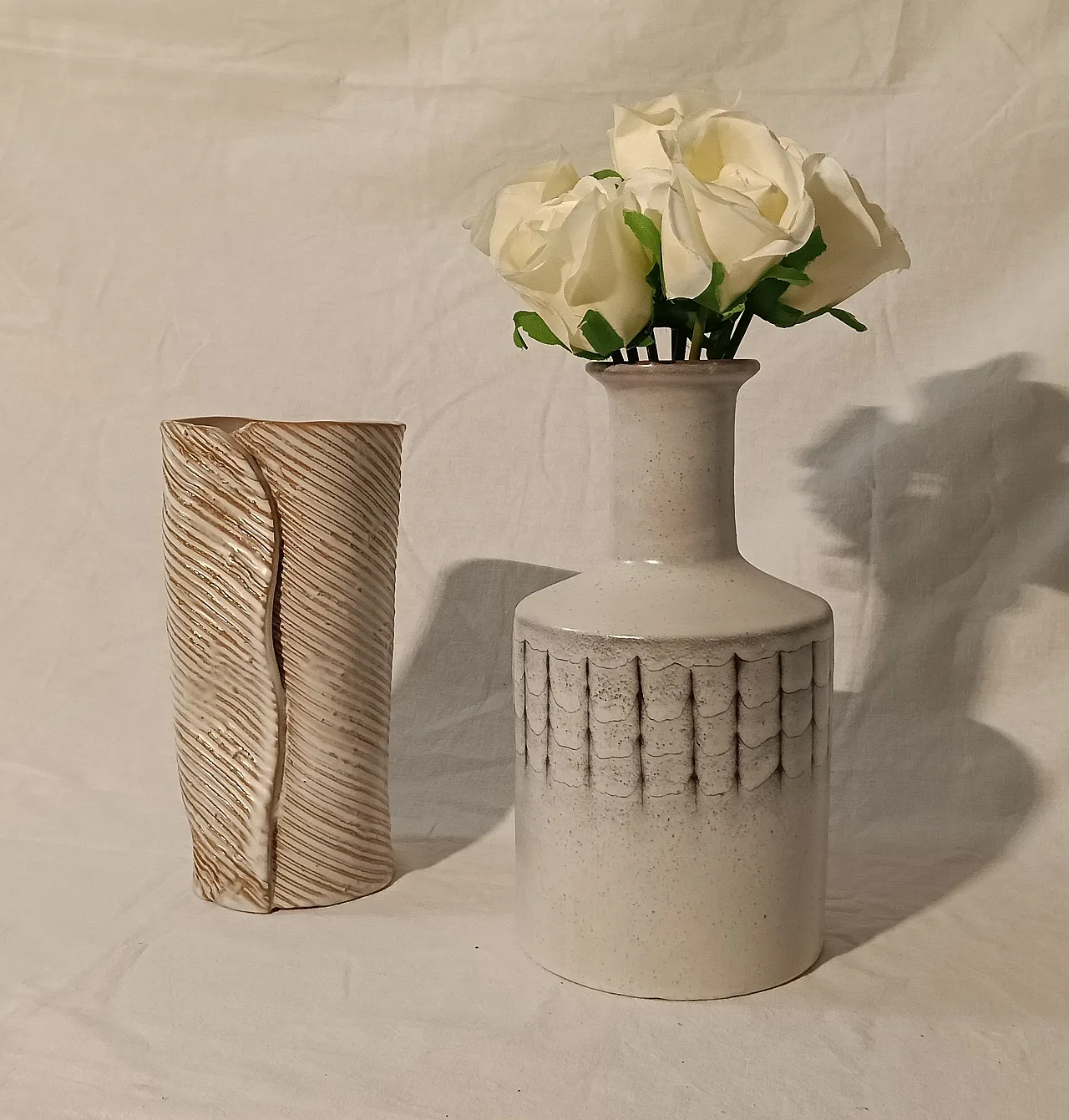 Glazed ceramic bottle and vase by Menozzi, 1970s 22