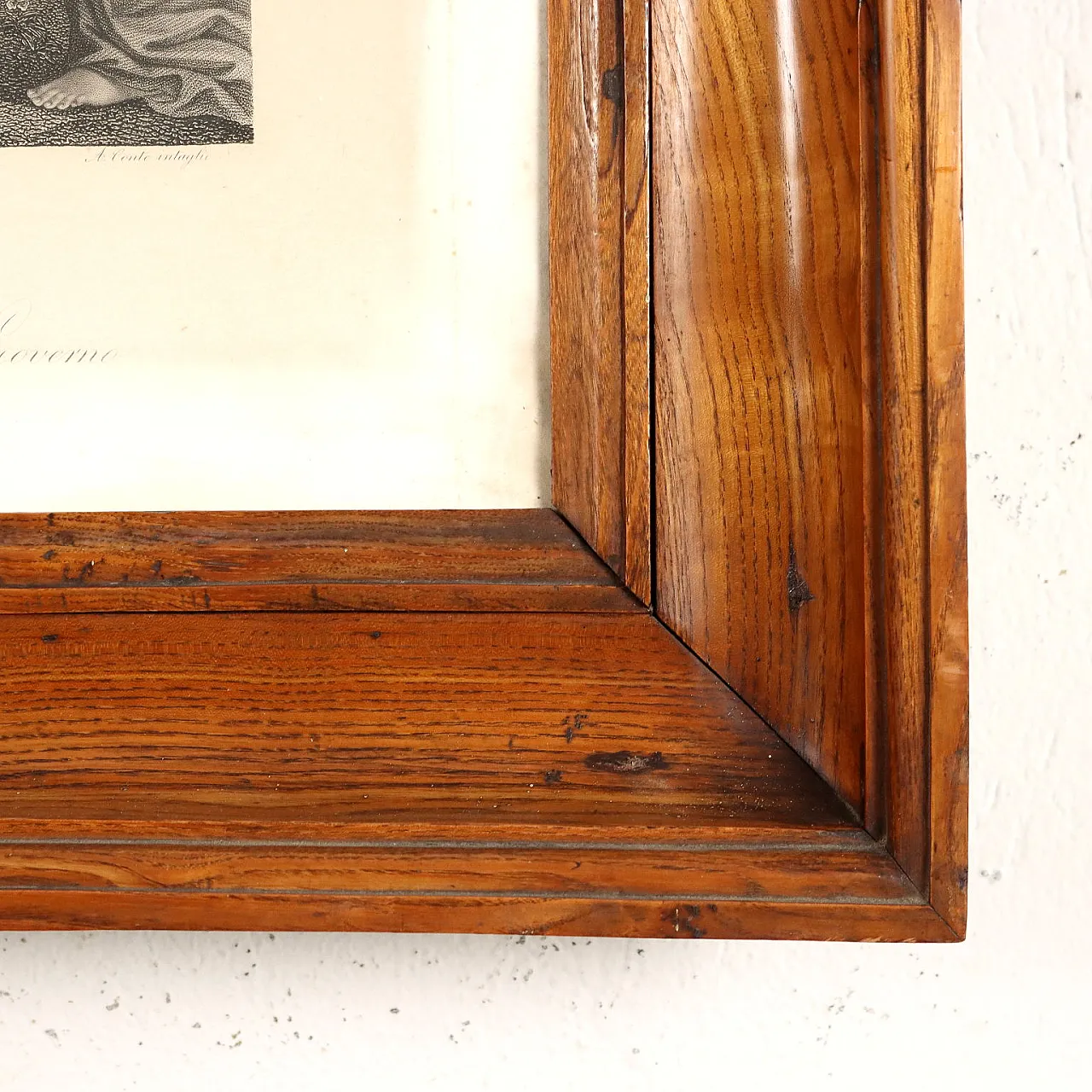 Charge of the adulterous woman, print in elm frame, 19th century 6