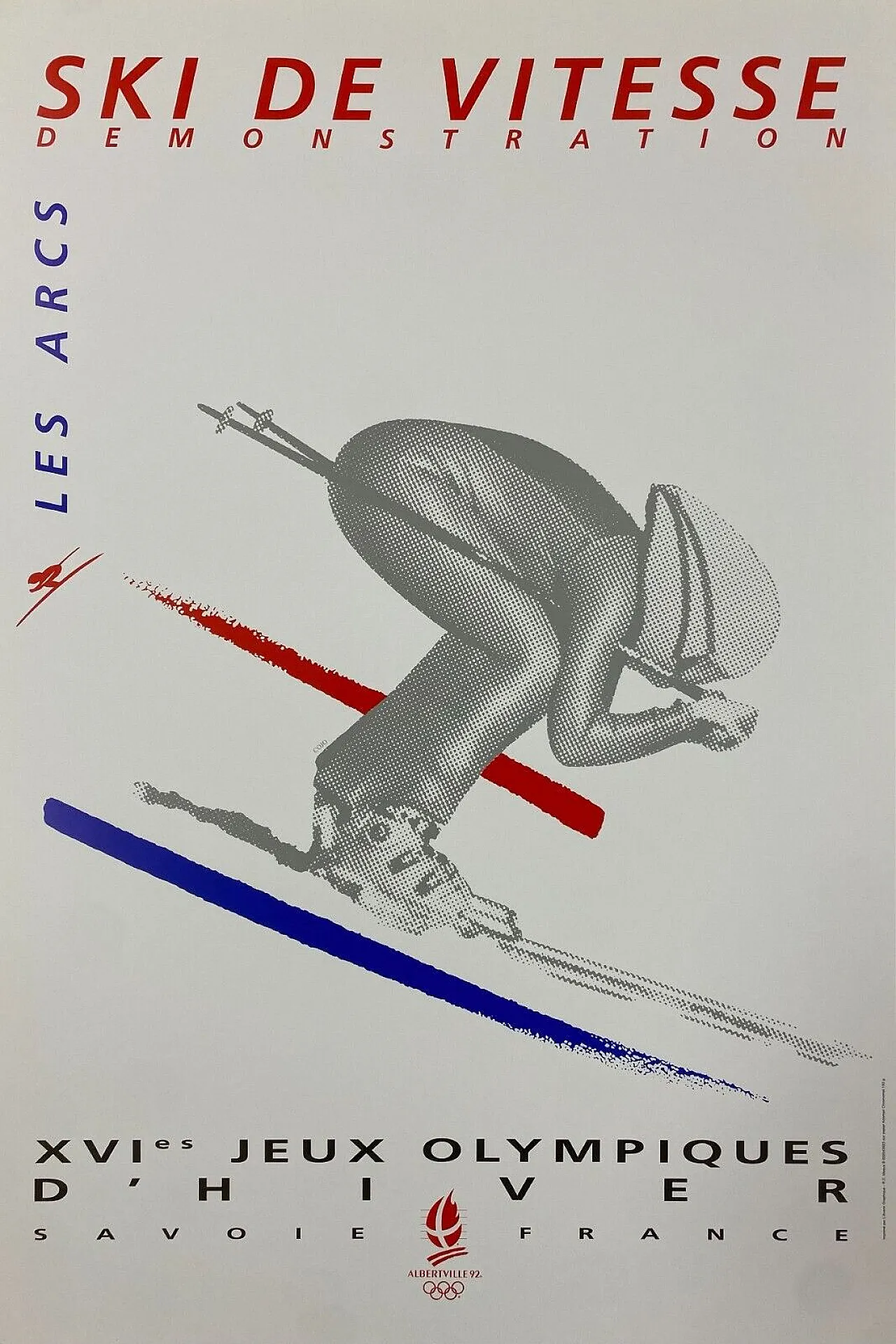 Anonymous, 1992 - Albertville 92 - SPEED SKIING - Original Vintage Poster 2