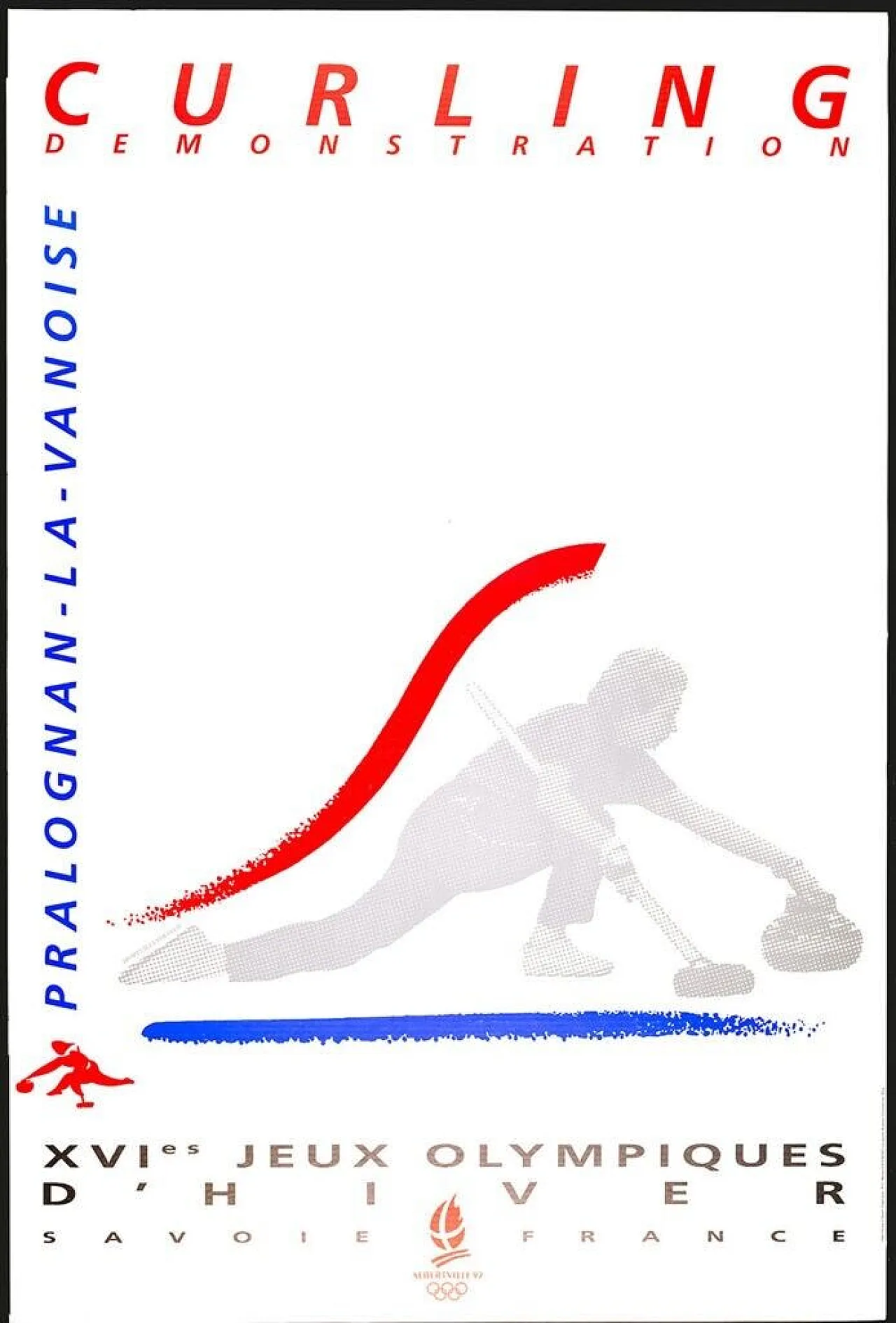 Albertville 92 - Anonymous, 1992 - CURLING - Original vintage poster 1