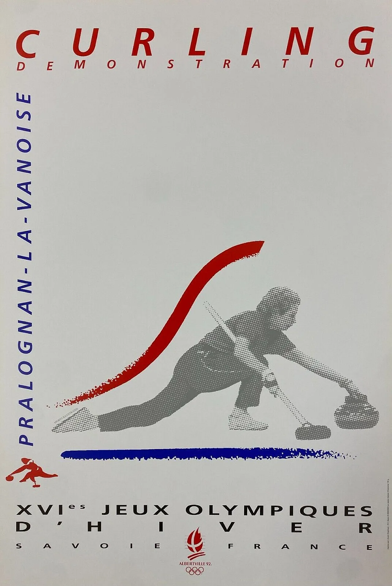 Albertville 92 - Anonymous, 1992 - CURLING - Original vintage poster 2