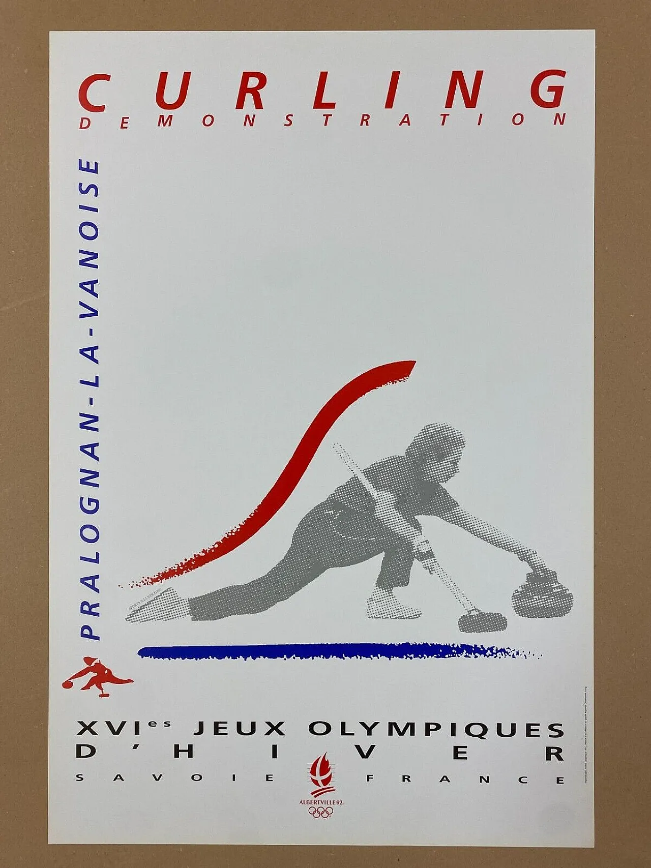 Albertville 92 - Anonymous, 1992 - CURLING - Original vintage poster 3