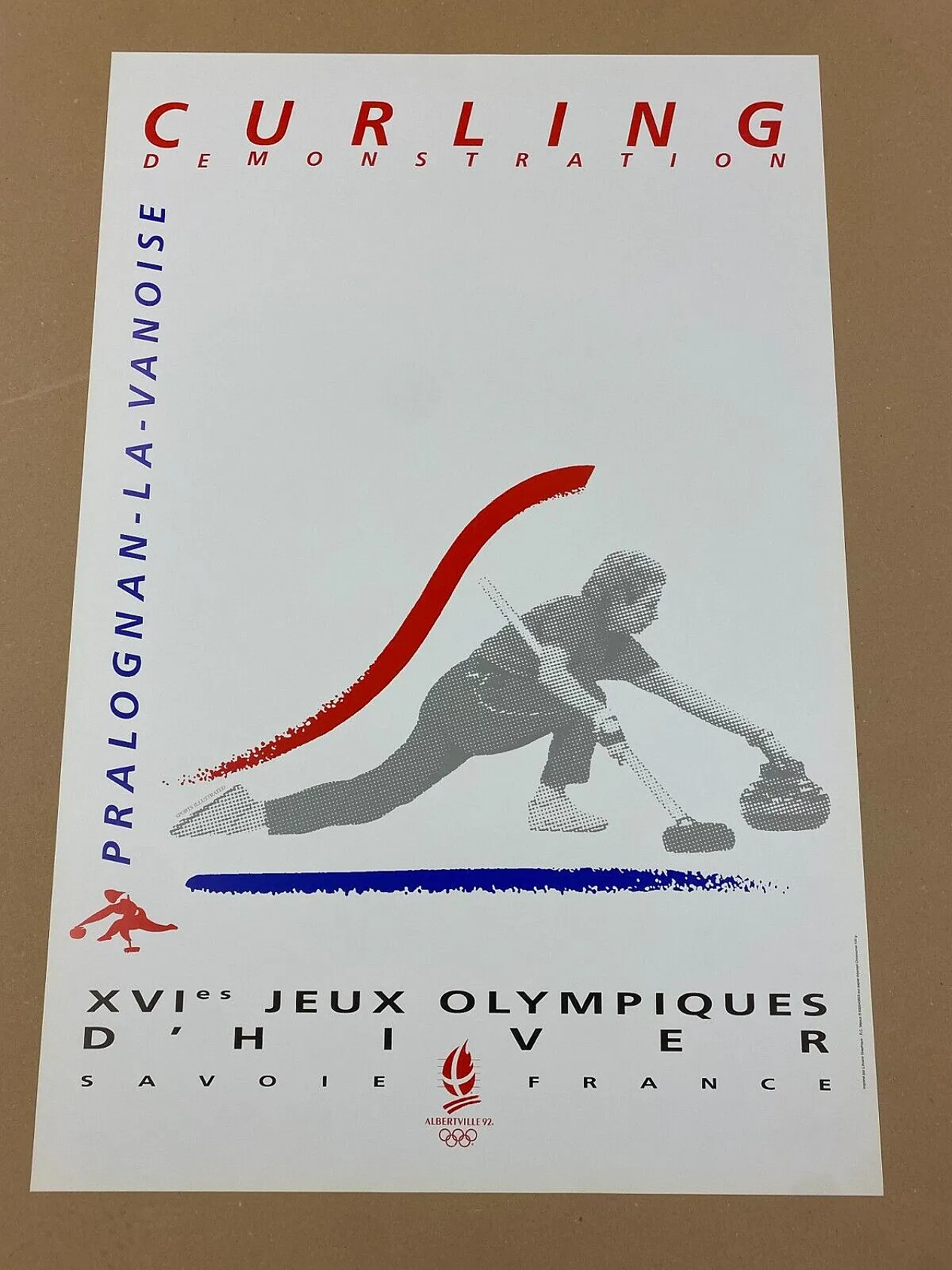 Albertville 92 - Anonymous, 1992 - CURLING - Original vintage poster 4