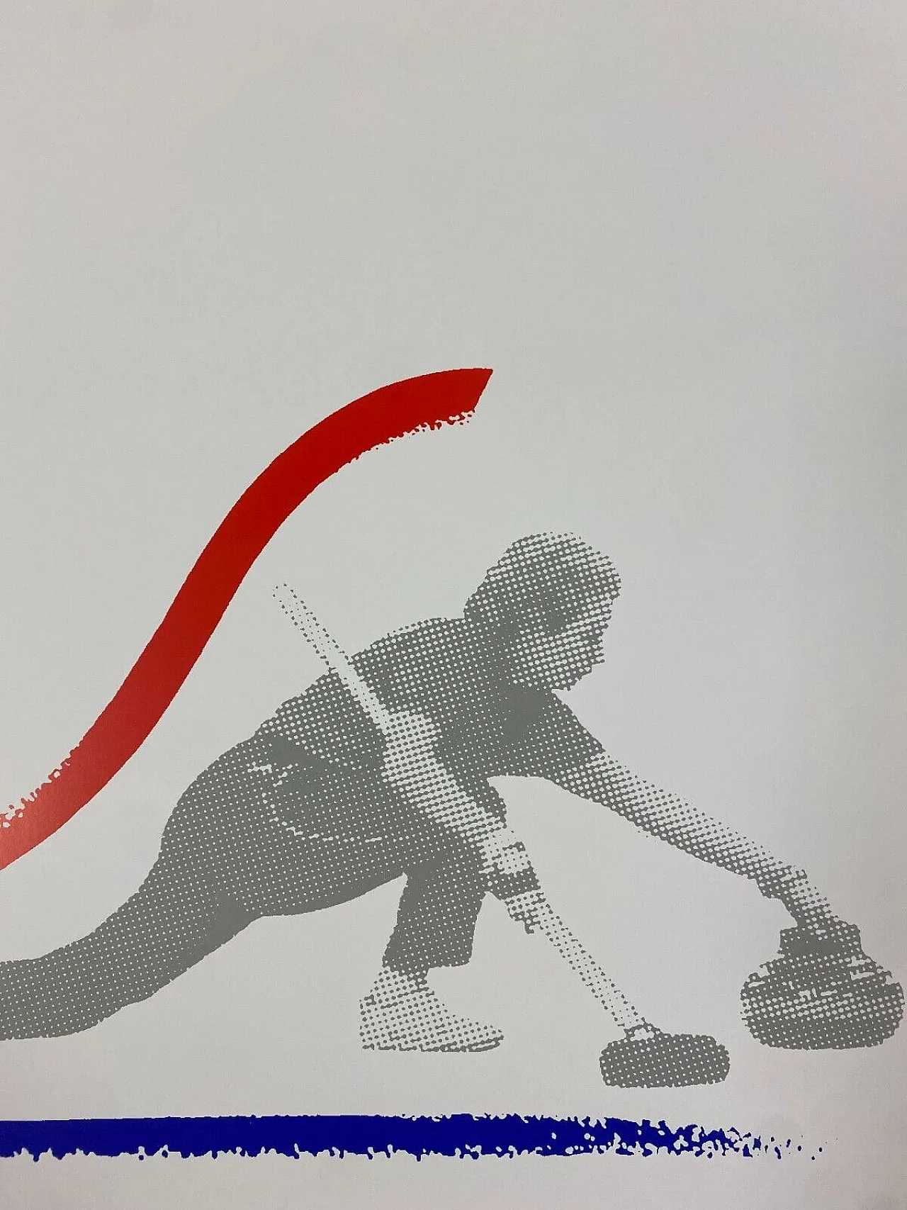 Albertville 92 - Anonymous, 1992 - CURLING - Original vintage poster 12