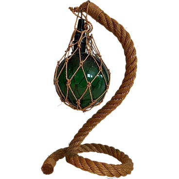Lampada in corda e vetro di Adrien Audoux & Greene Minet, anni '50