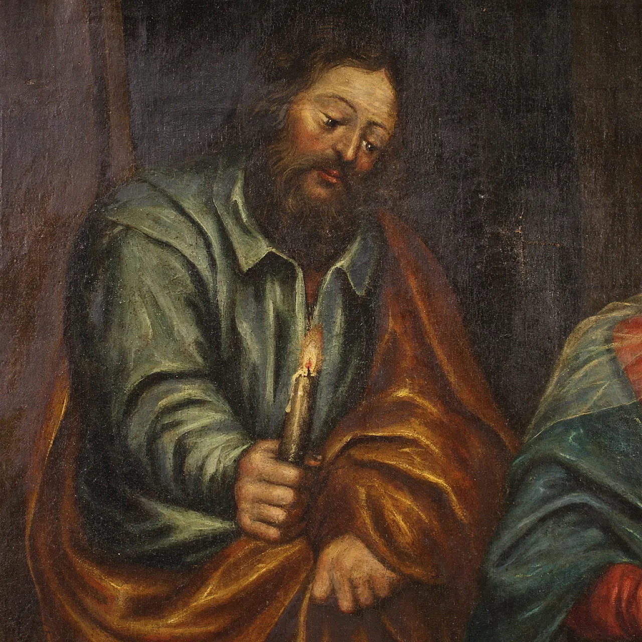 Adorazione dei pastori, dipinto ad olio francese, '600 8