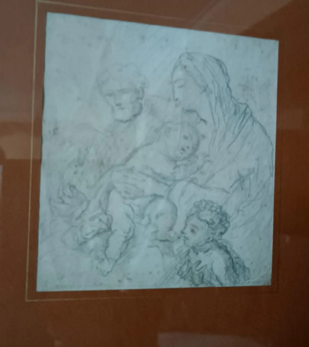 Sacra famiglia, studio di disegno a matita, '700 2