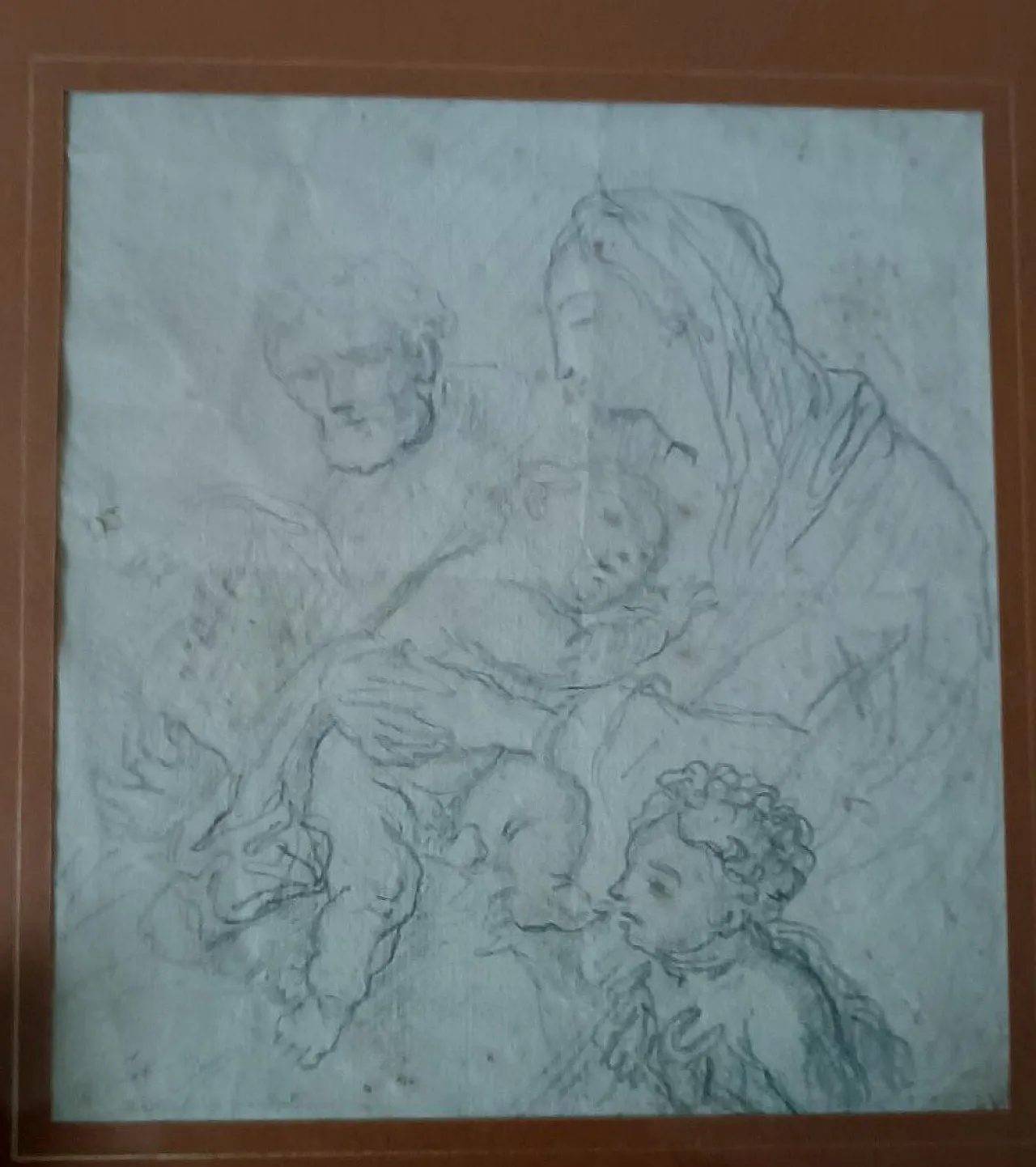 Sacra famiglia, studio di disegno a matita, '700 3