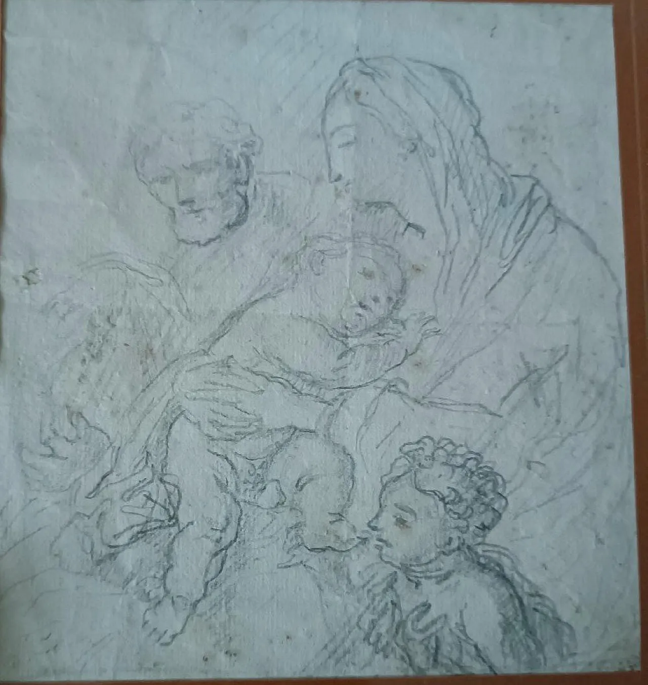 Sacra famiglia, studio di disegno a matita, '700 4