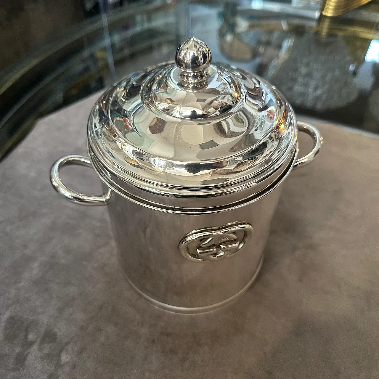 Secchiello per ghiaccio placcato in argento di Gucci Firenze, anni '70 6