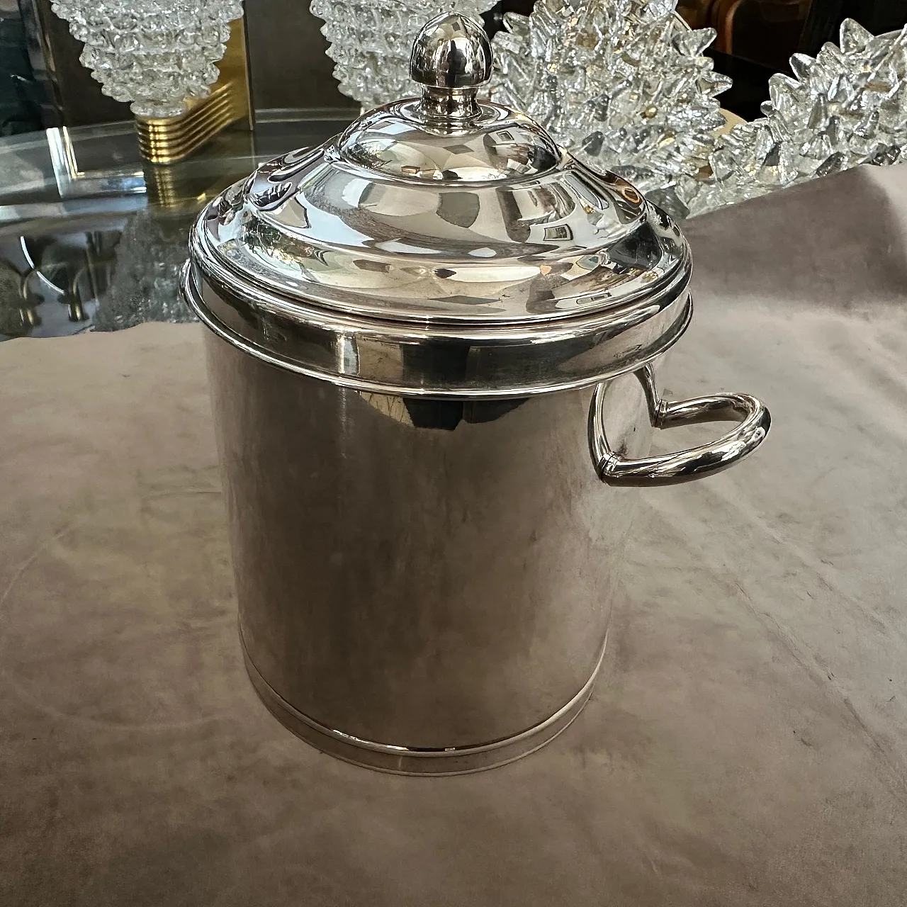 Secchiello per ghiaccio placcato in argento di Gucci Firenze, anni '70 7