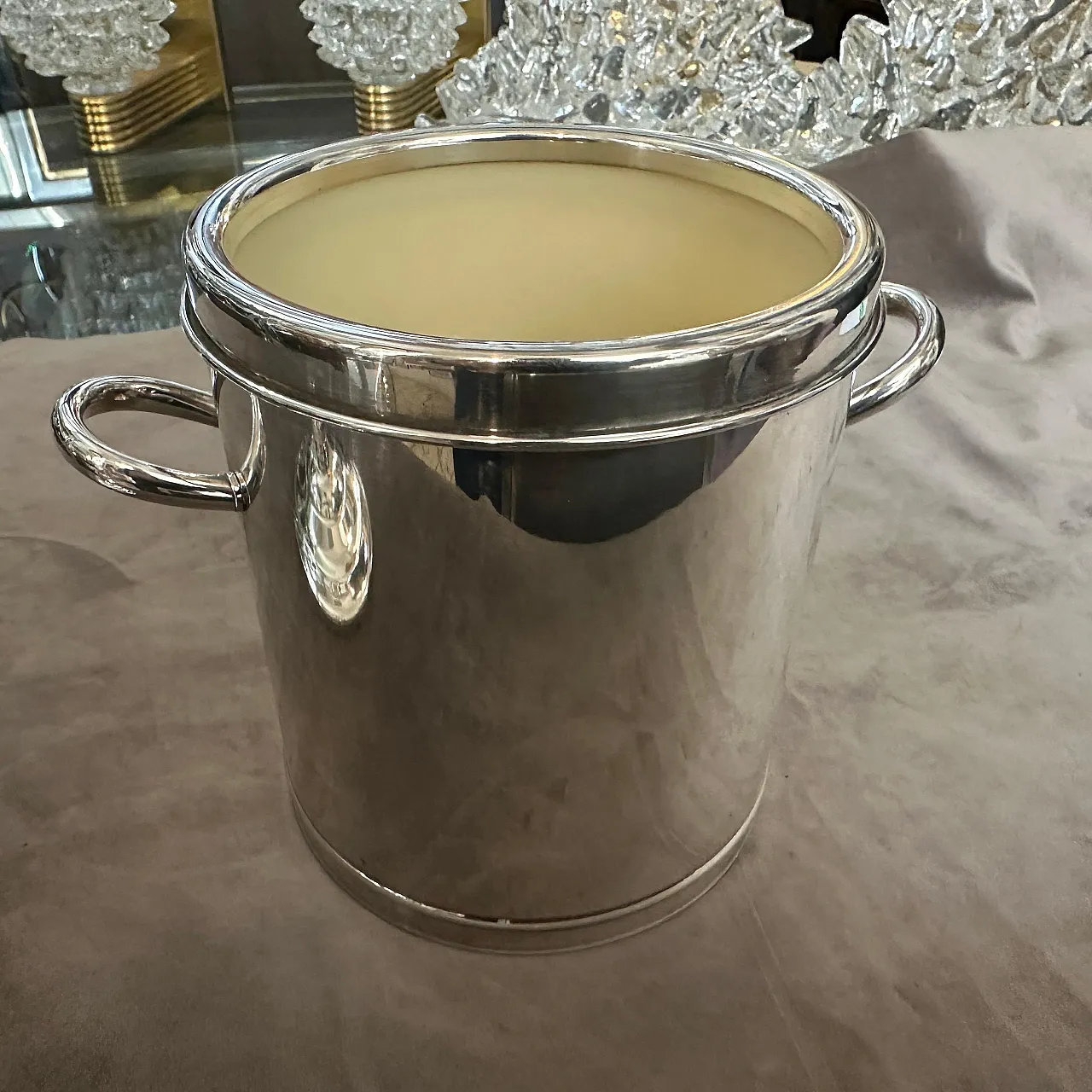 Secchiello per ghiaccio placcato in argento di Gucci Firenze, anni '70 10