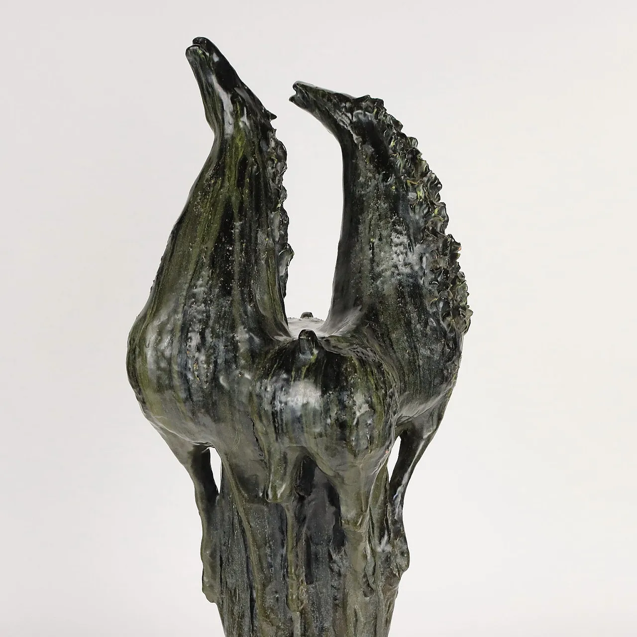 Coppia di cavalli in ceramica smaltata, '900 7