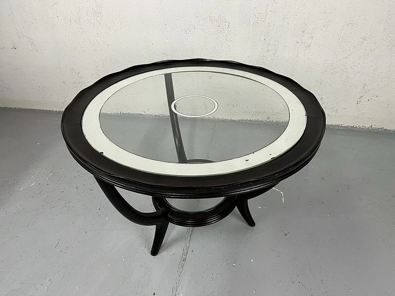 Tavolino da salotto in legno e vetro di Paolo Buffa, anni '50 5