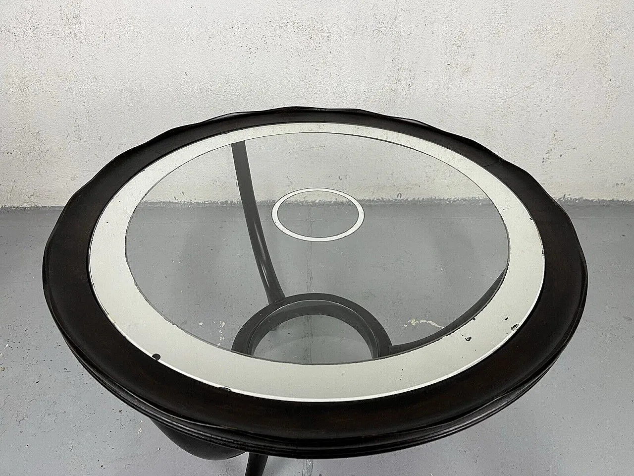 Tavolino da salotto in legno e vetro di Paolo Buffa, anni '50 7