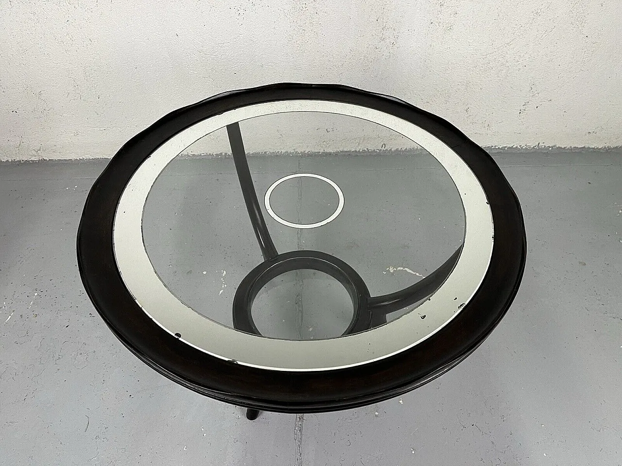 Tavolino da salotto in legno e vetro di Paolo Buffa, anni '50 14