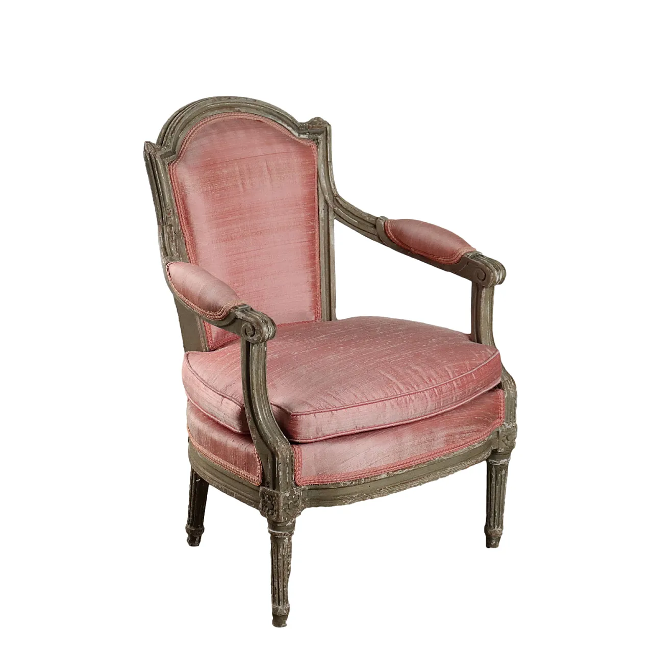 Poltroncina in legno e tessuto, '900 1