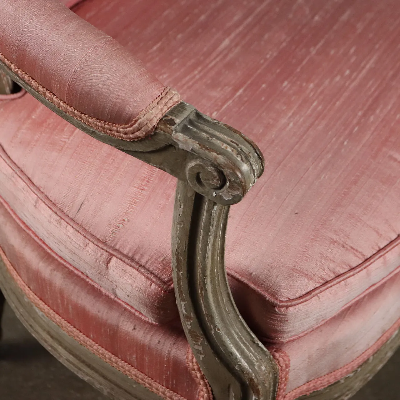 Poltroncina in legno e tessuto, '900 5