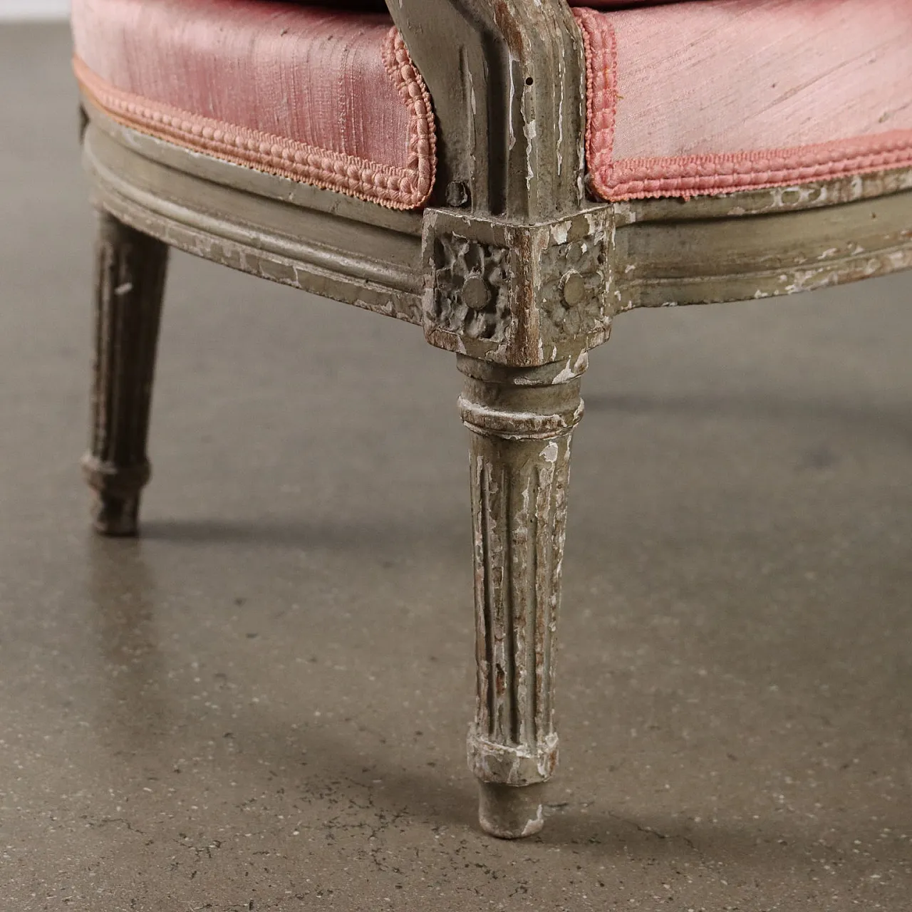 Poltroncina in legno e tessuto, '900 6