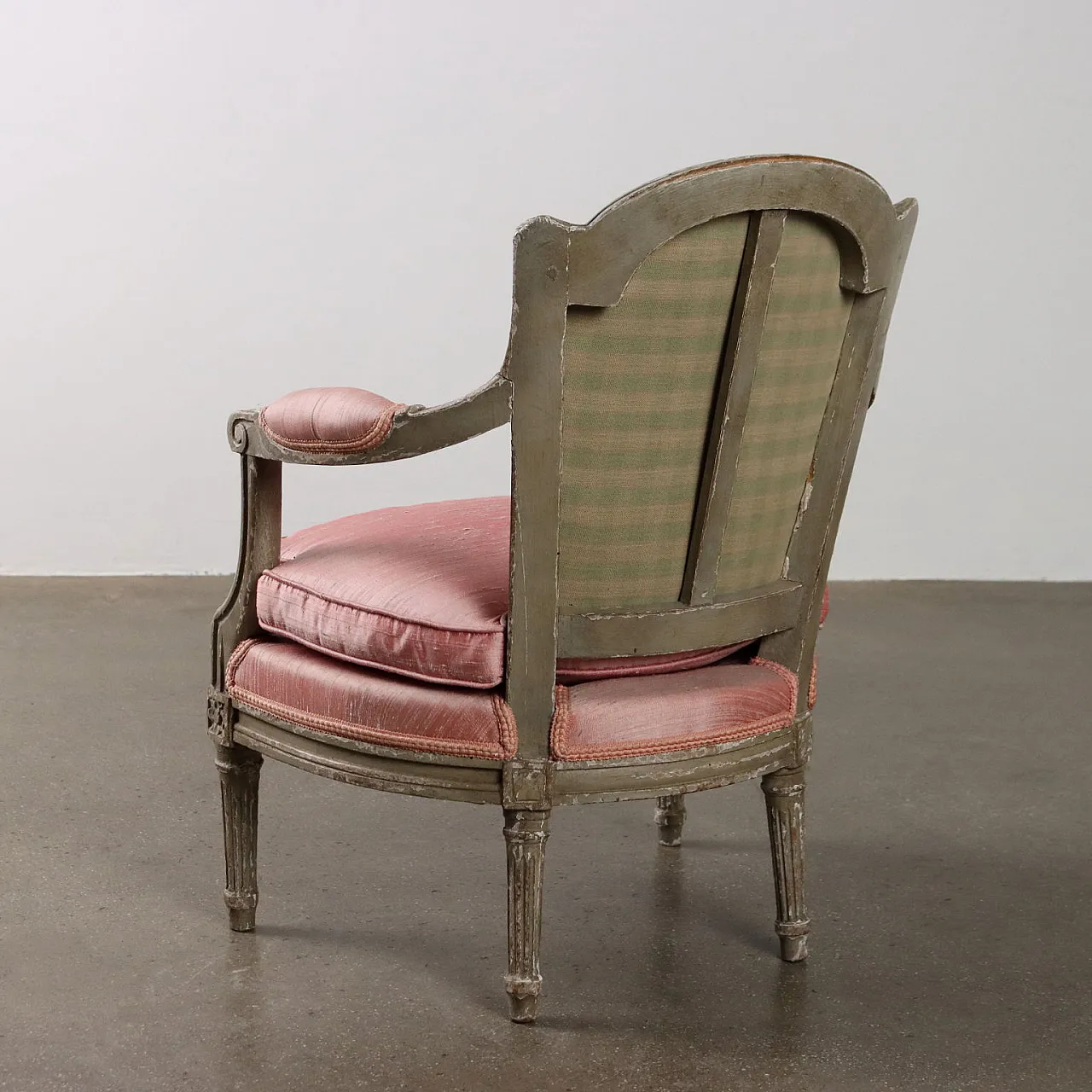 Poltroncina in legno e tessuto, '900 7