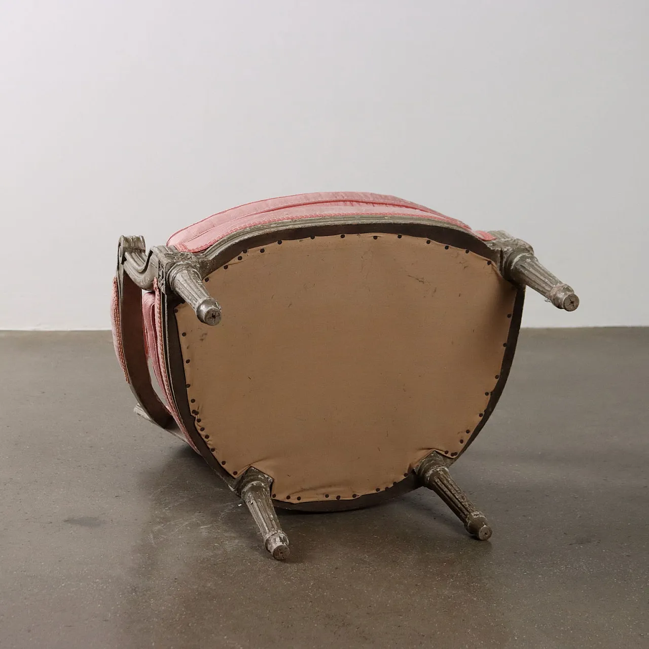 Poltroncina in legno e tessuto, '900 8