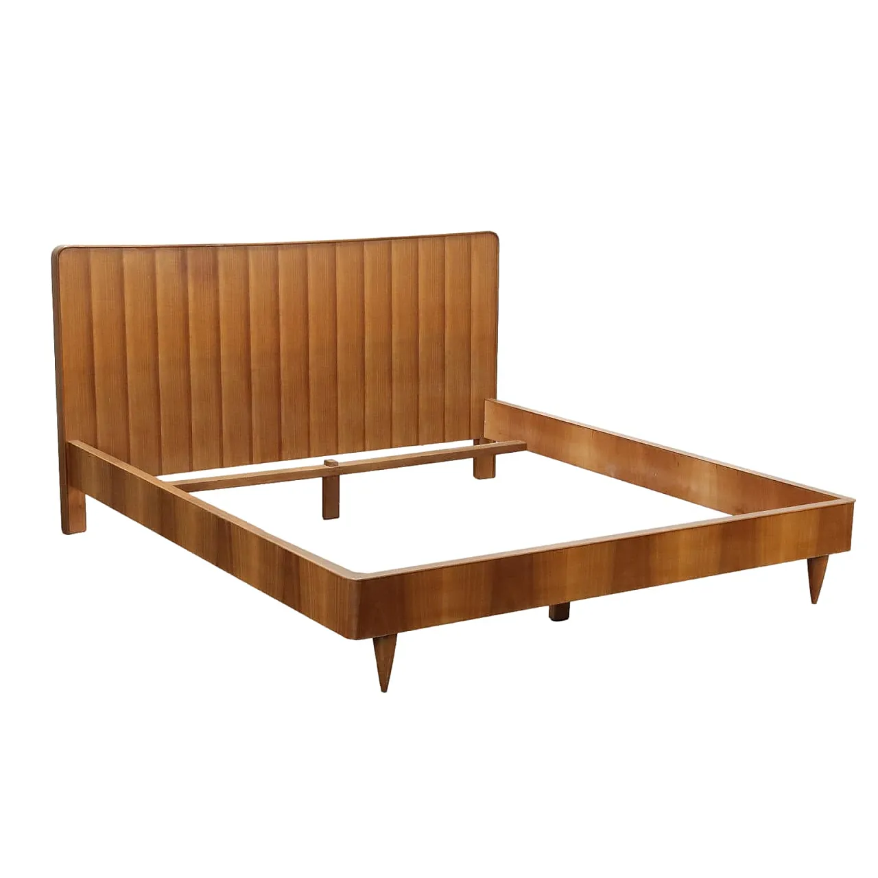 Vintage Double Bed Tanganyka Walnut Veneer Italy 1960s 1
