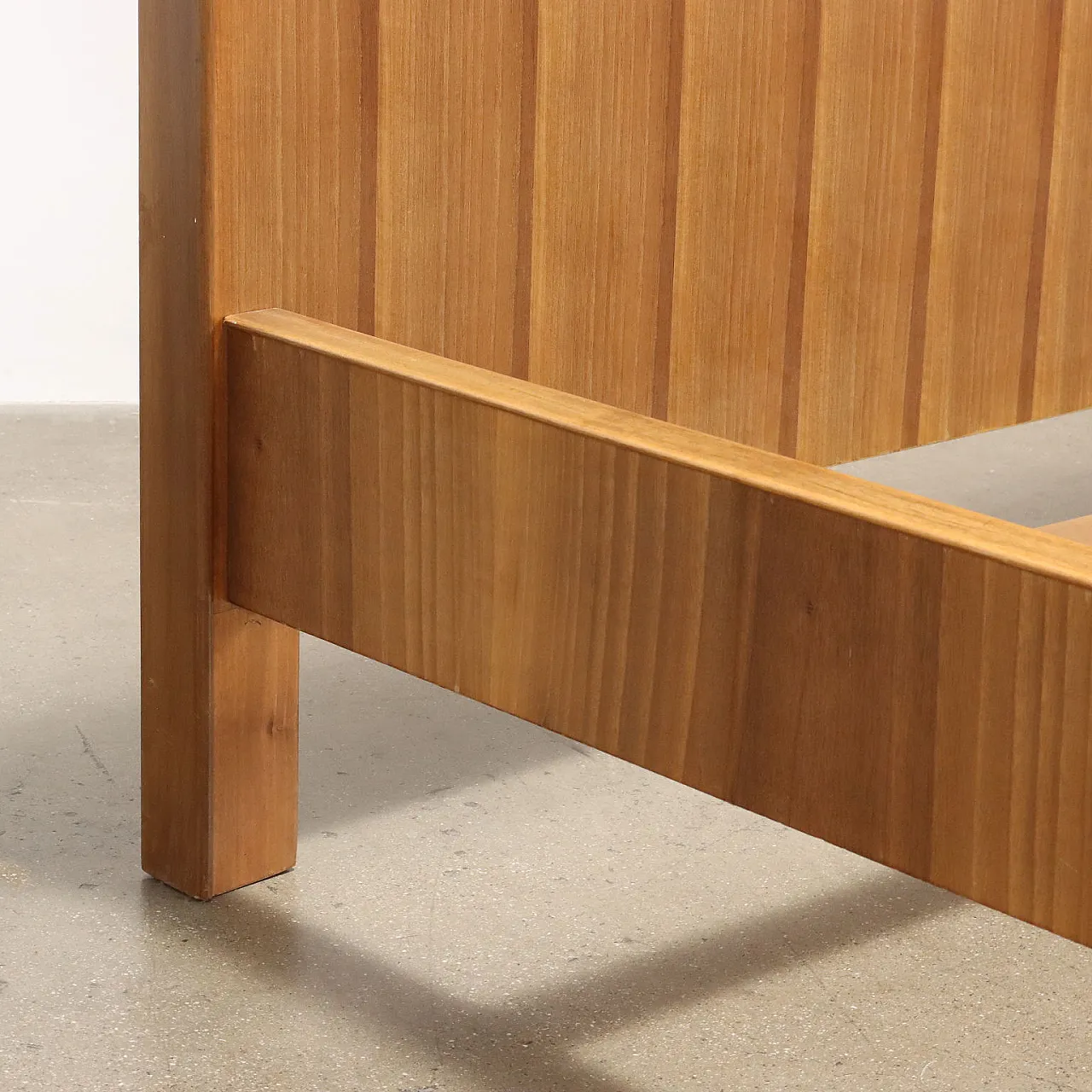 Vintage Double Bed Tanganyka Walnut Veneer Italy 1960s 3