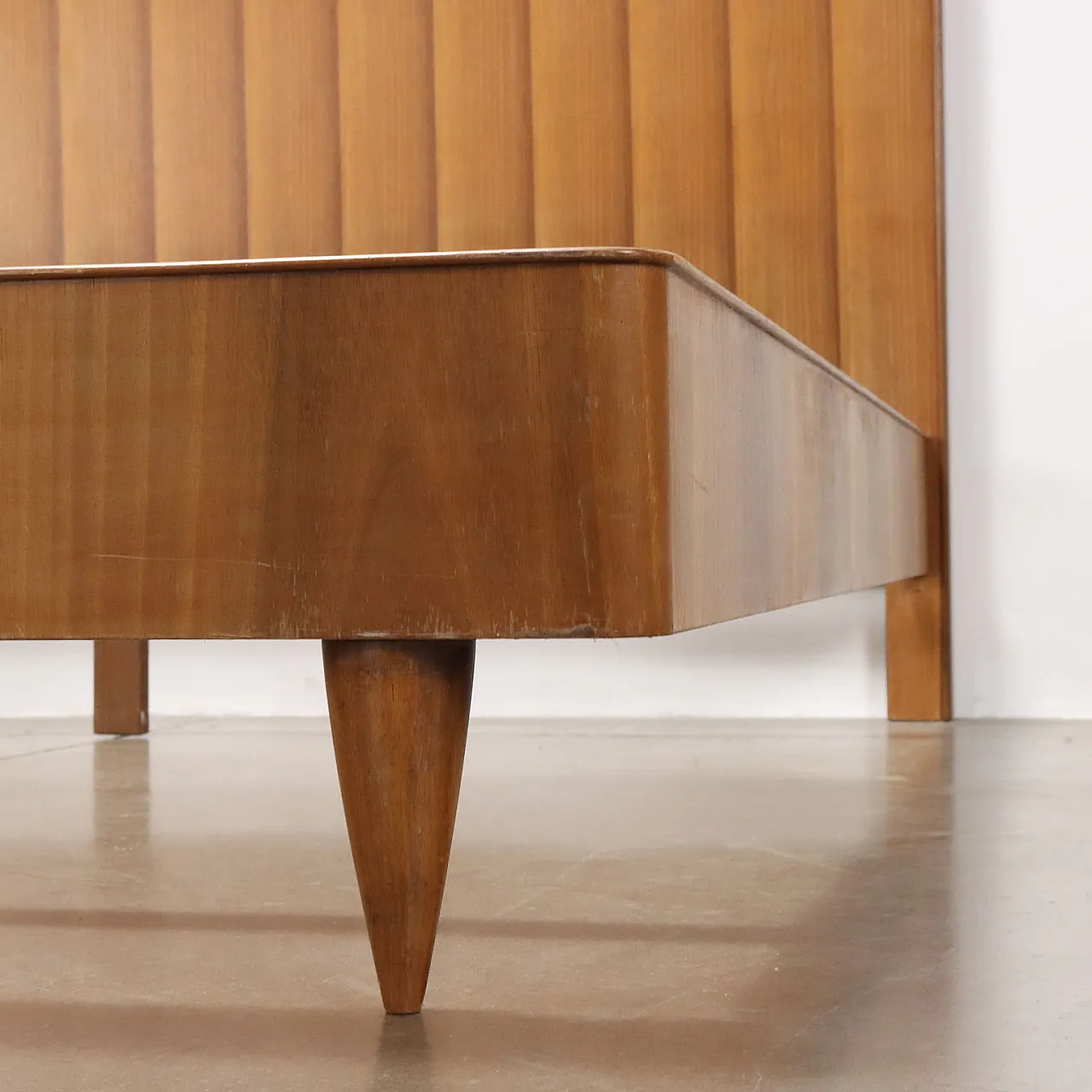 Vintage Double Bed Tanganyka Walnut Veneer Italy 1960s 7