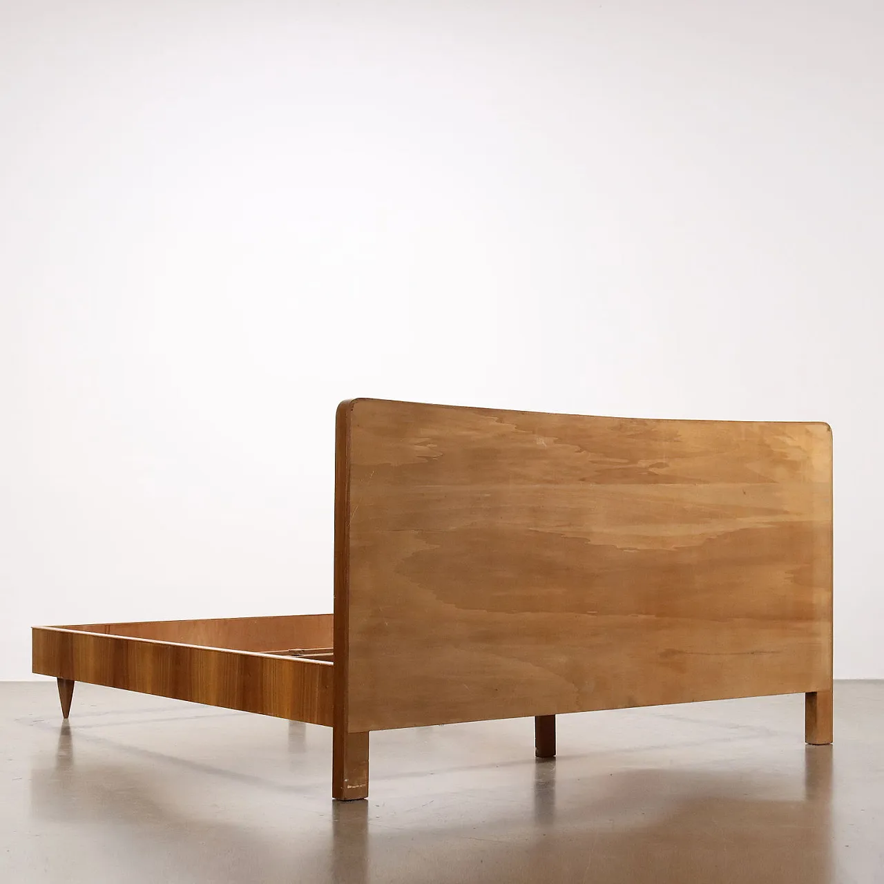 Vintage Double Bed Tanganyka Walnut Veneer Italy 1960s 8