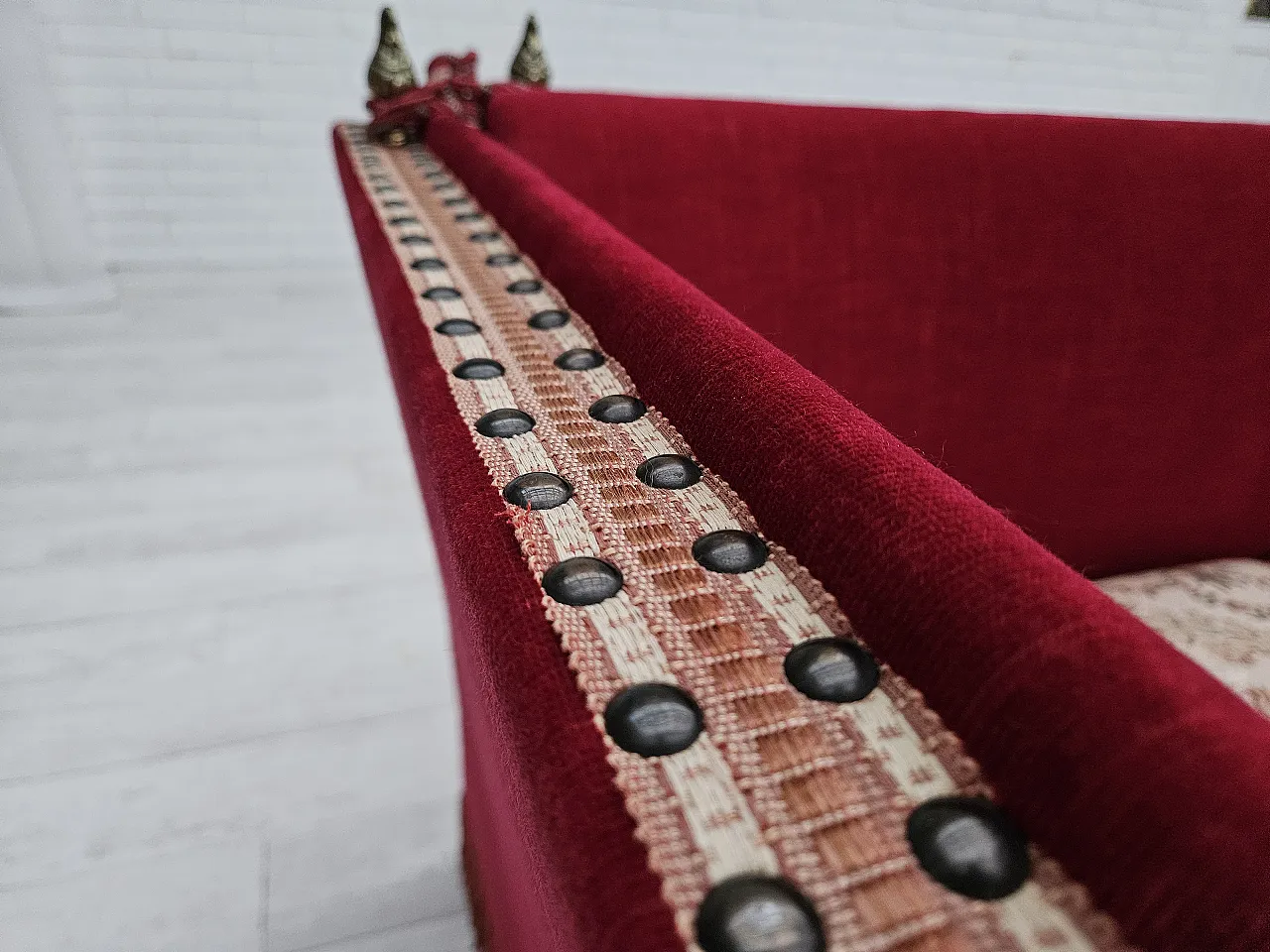 Divano "spagnolo" danese in velluto, anni '70 3