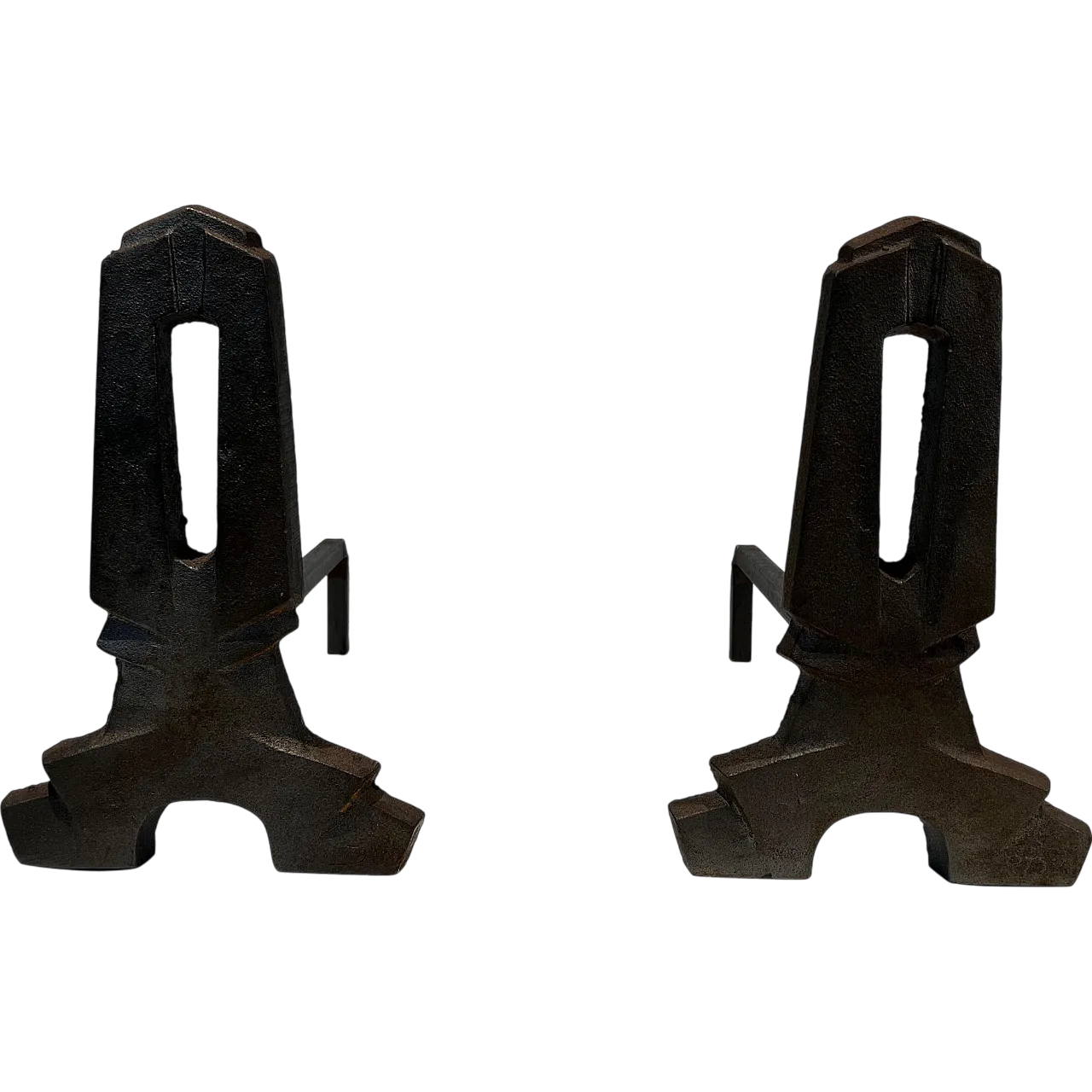 Pair of cast iron and wrought iron hallways, 1940s 13