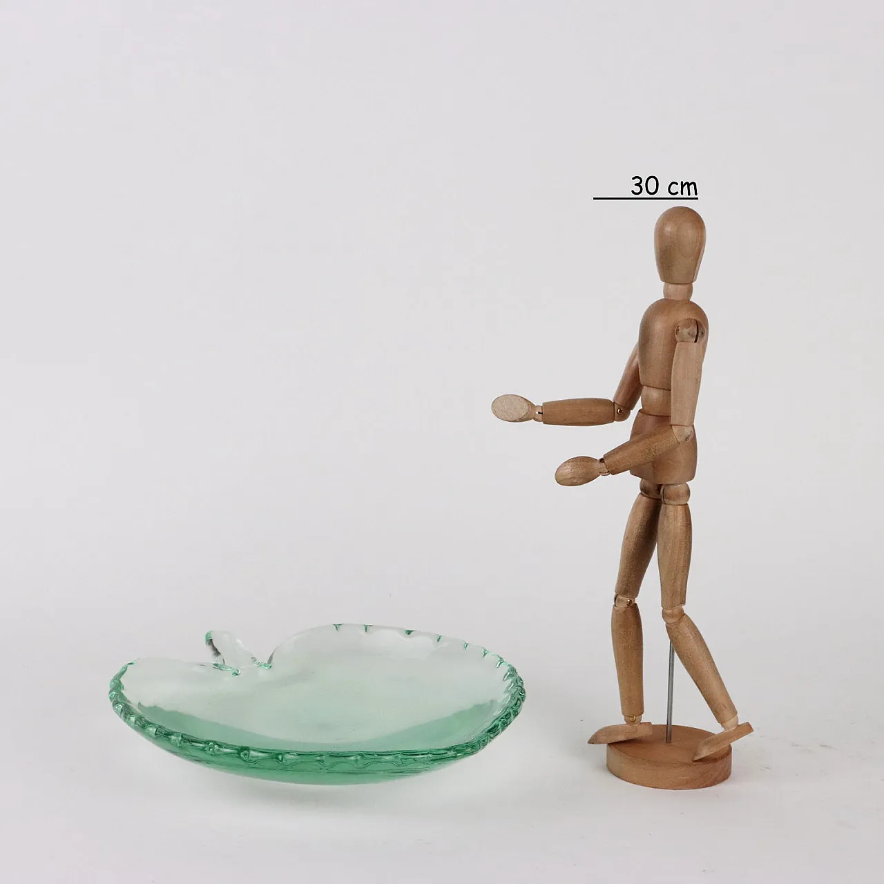 Svuotatasche in vetro di Murano a forma di foglia, anni '50 2