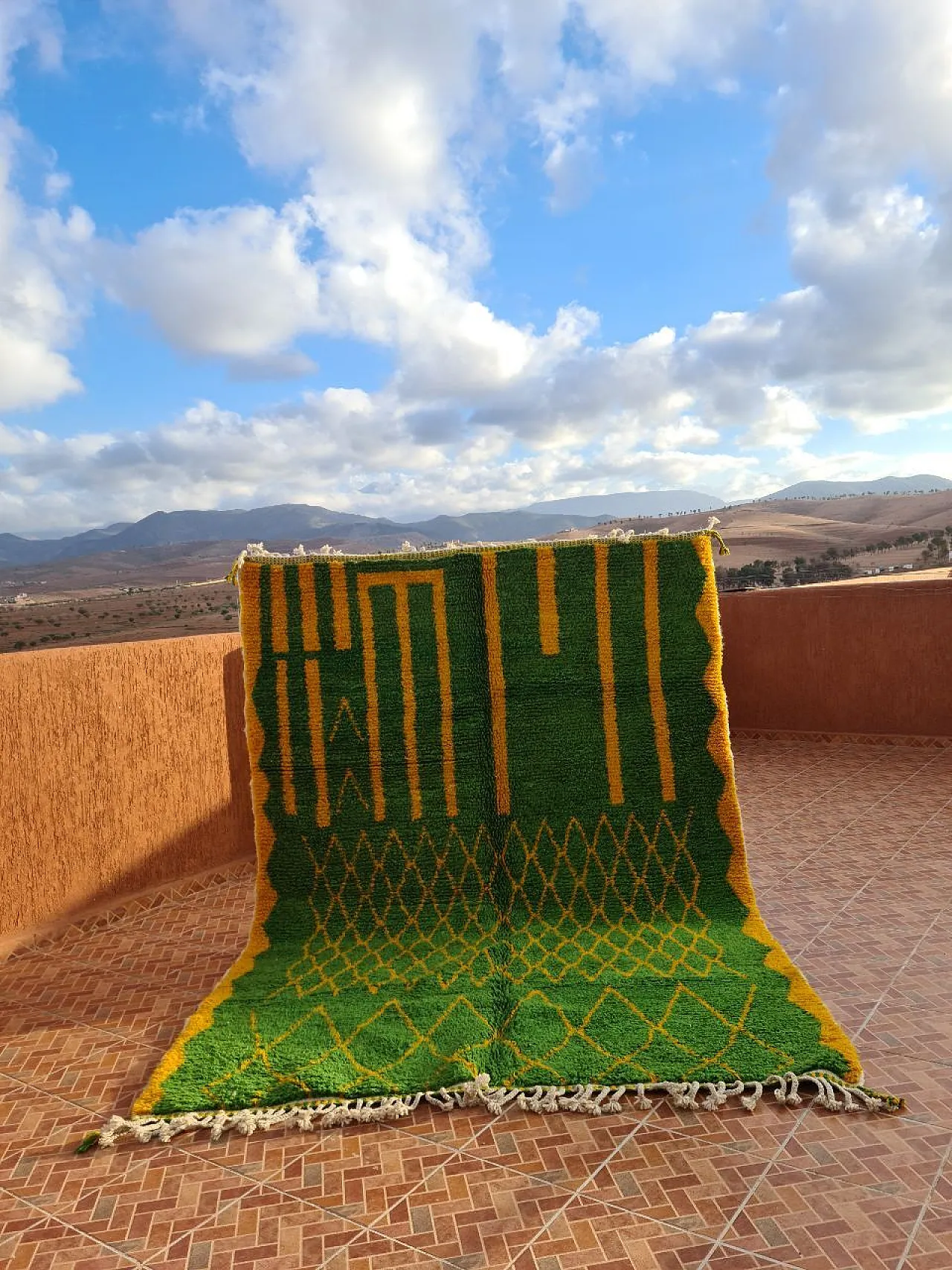 Handmade Beni Ourain Rug Berber green, 2000 1