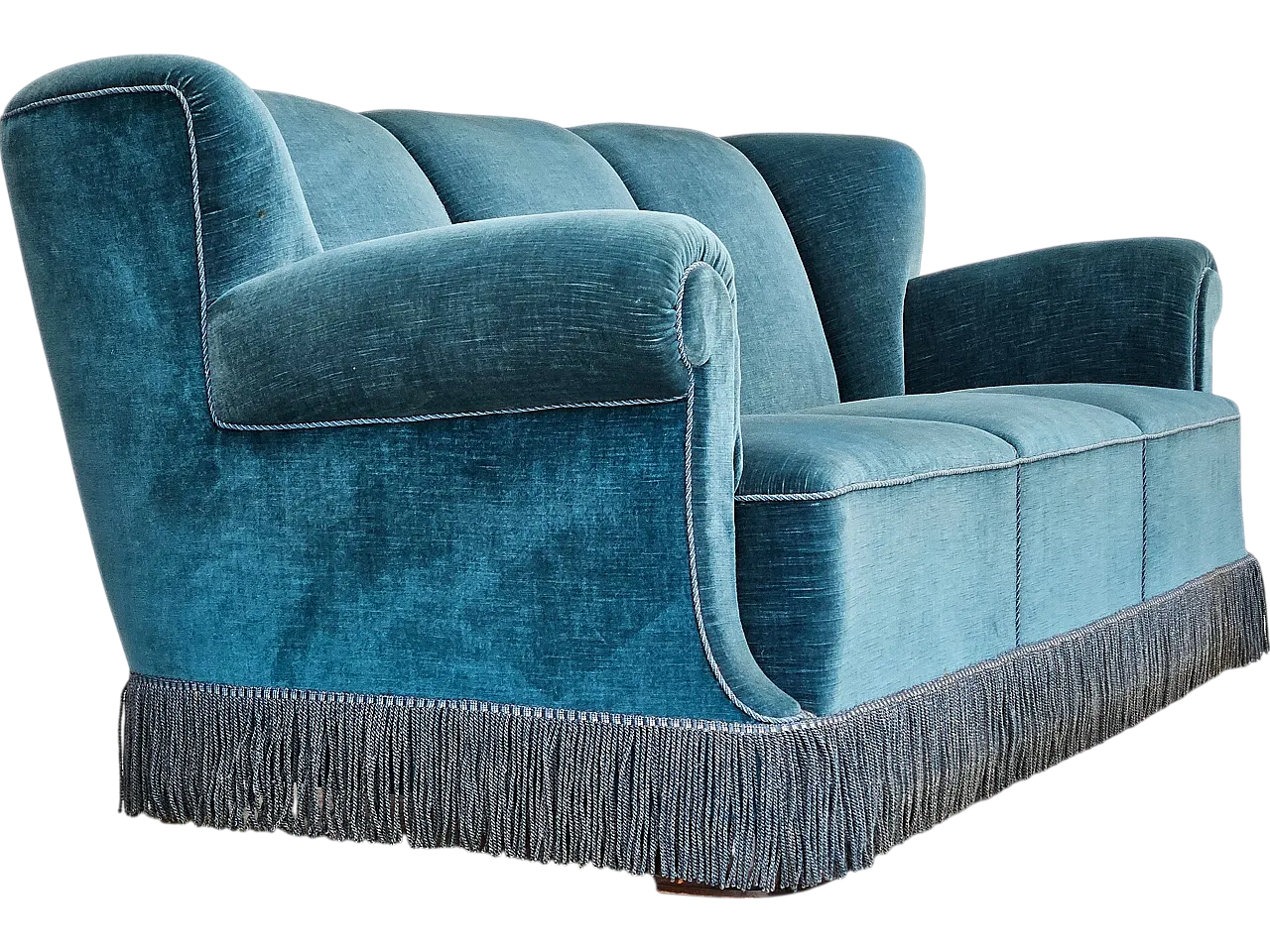 Danish 3-seater sofa in velour, 1960s 23