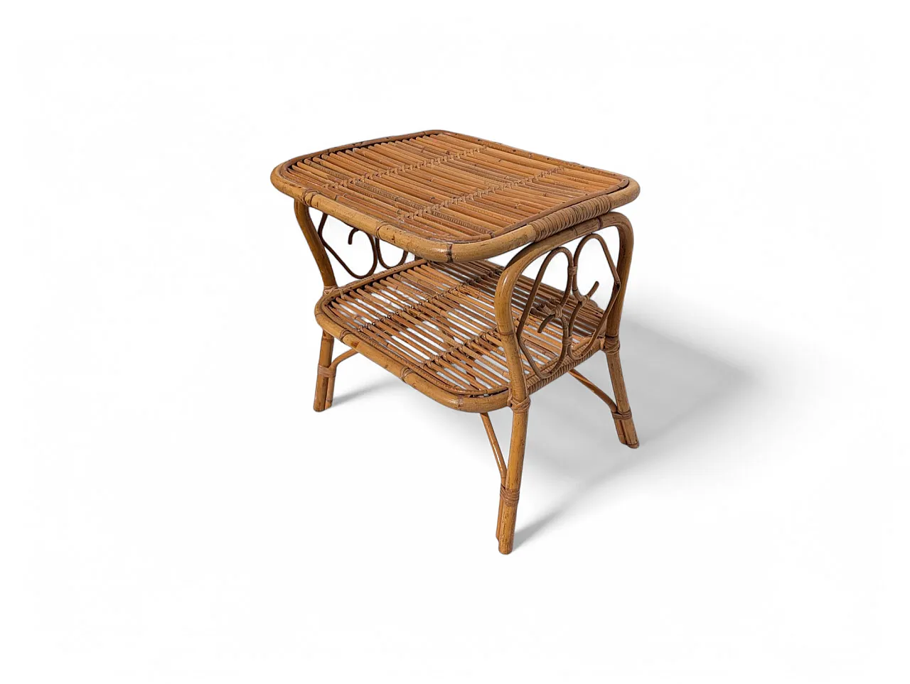 Tavolino in legno di bambù anni 60 3