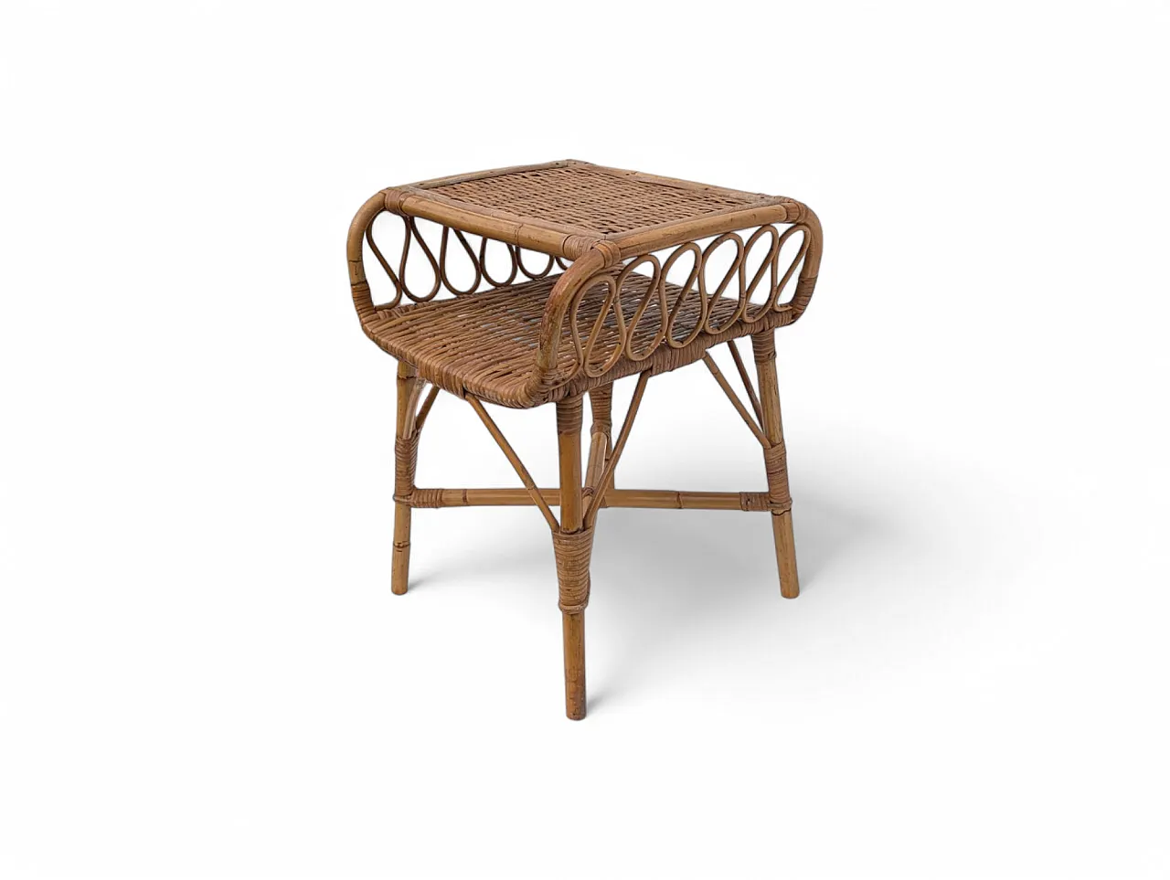 Tavolino in legno di bambù anni 60 3