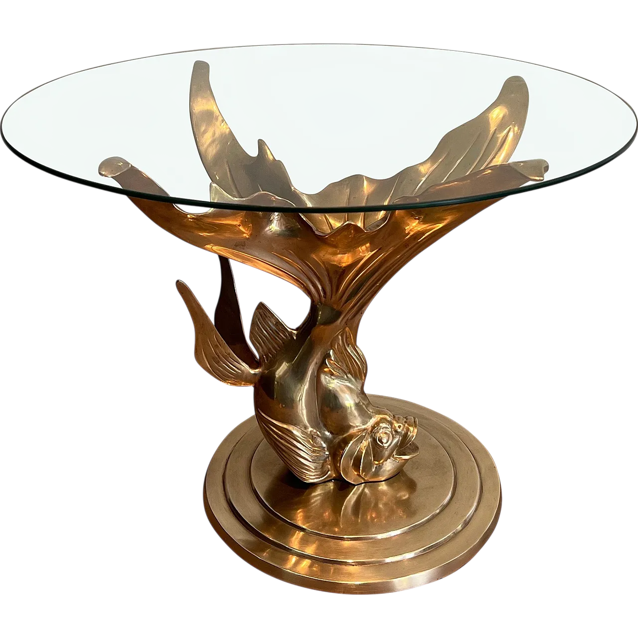 Brass coffee table representing a fish, 1970s 21