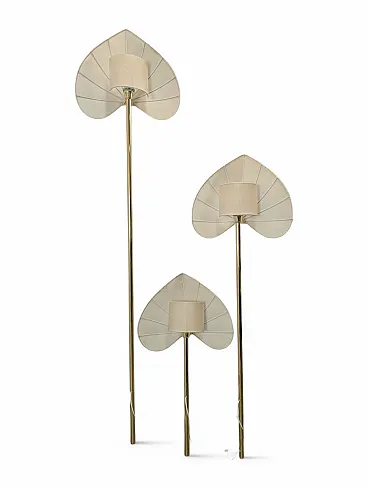Set of 3 brass ground lamps by Antonio Pavia, 1970