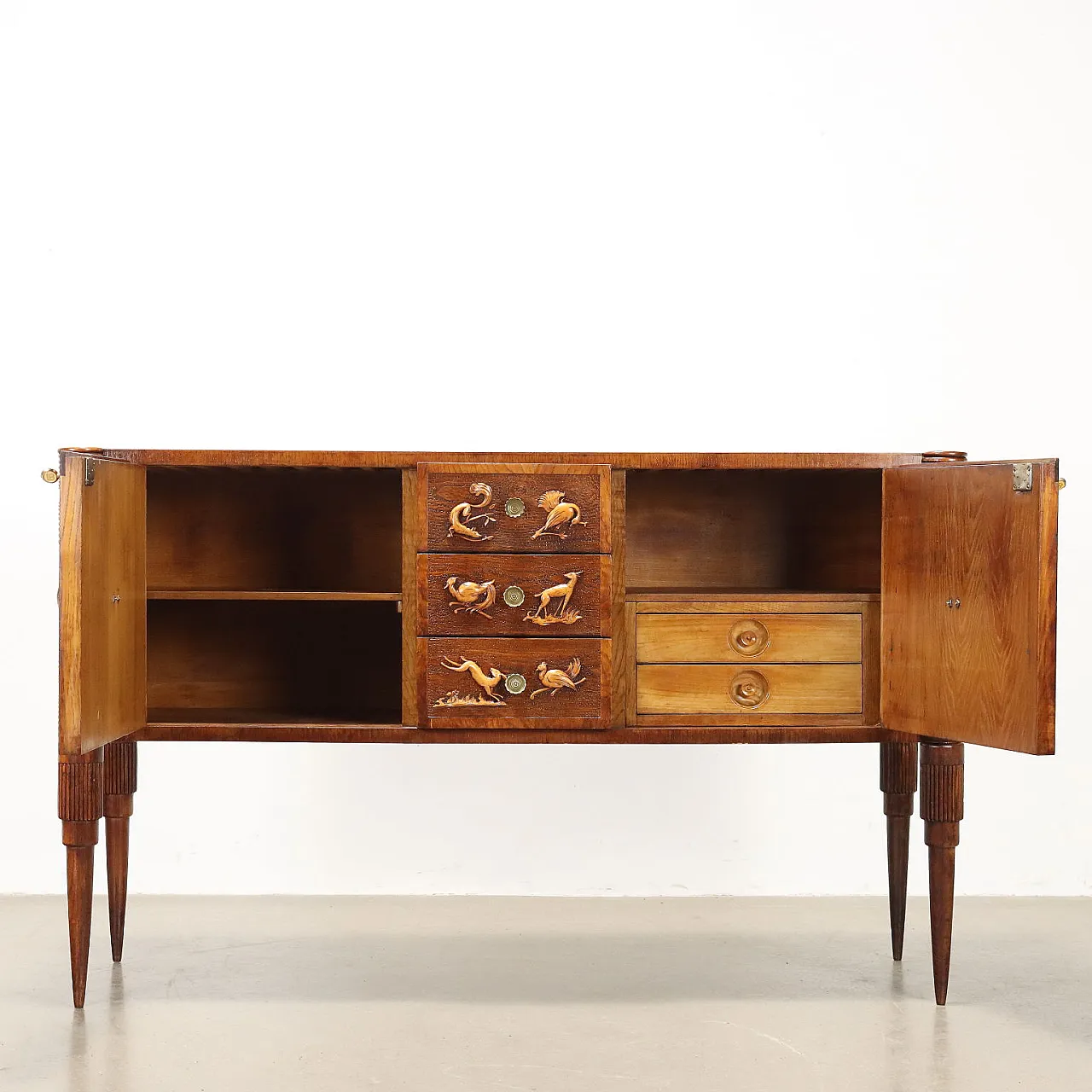 Oak and brass chest of drawers, mid-20th century 3