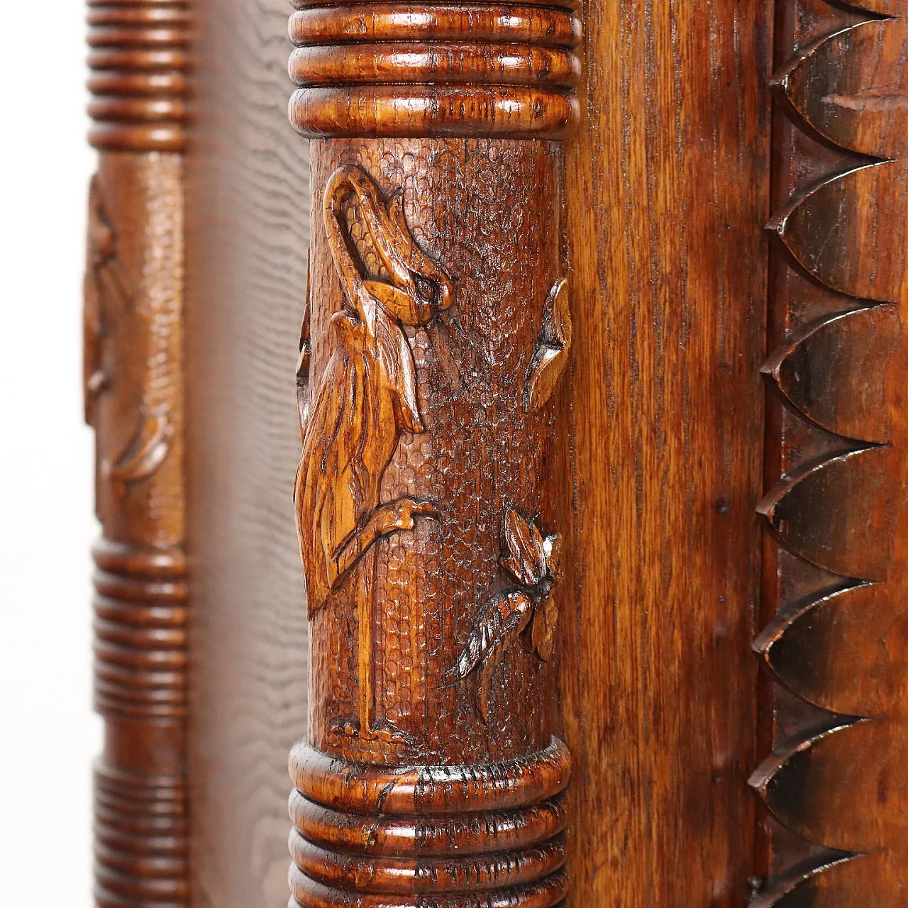 Oak and brass chest of drawers, mid-20th century 5
