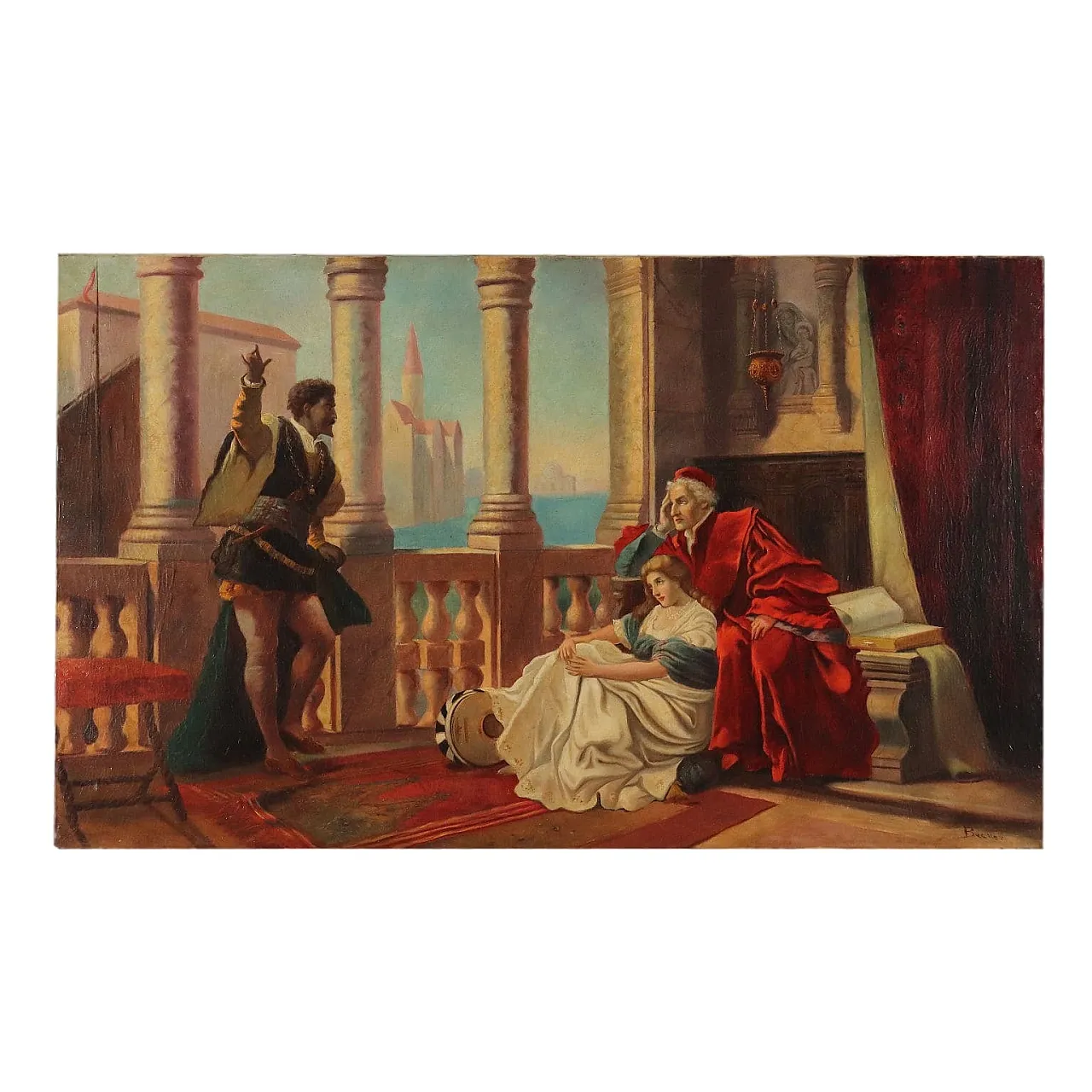 Copy from C. L. F. Becker, Othello and Desdemona, oil on canvas 1