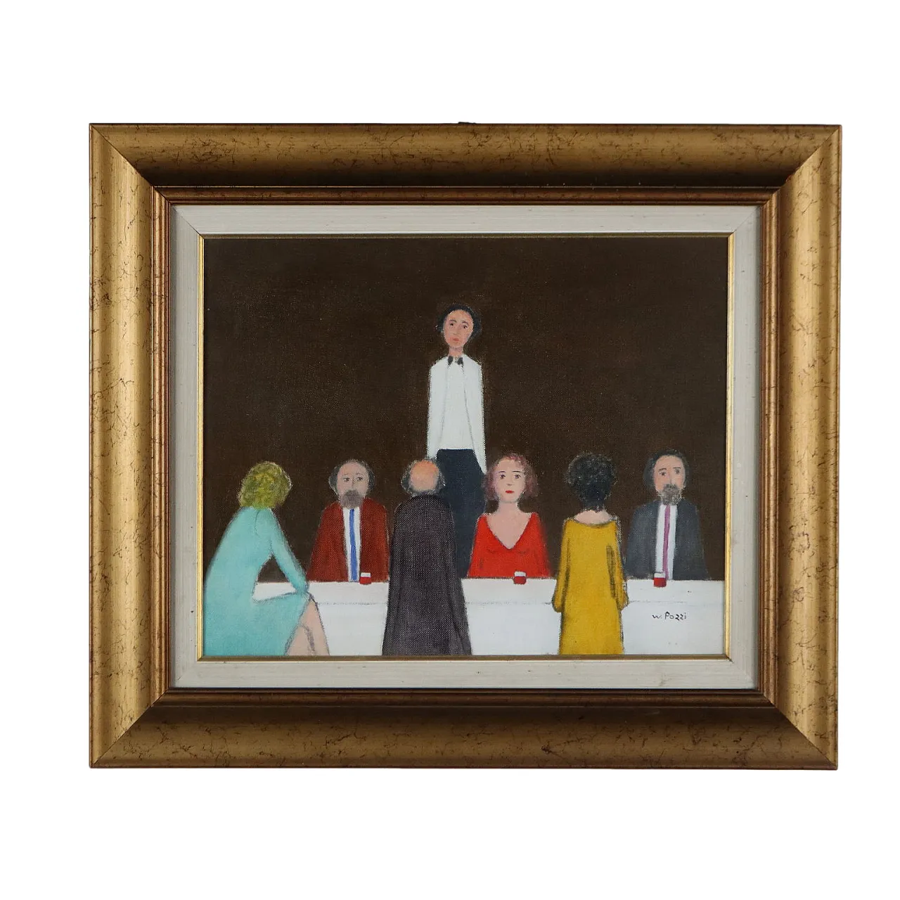 Painting by Walter Pozzi, oil on canvas, 20th century 1