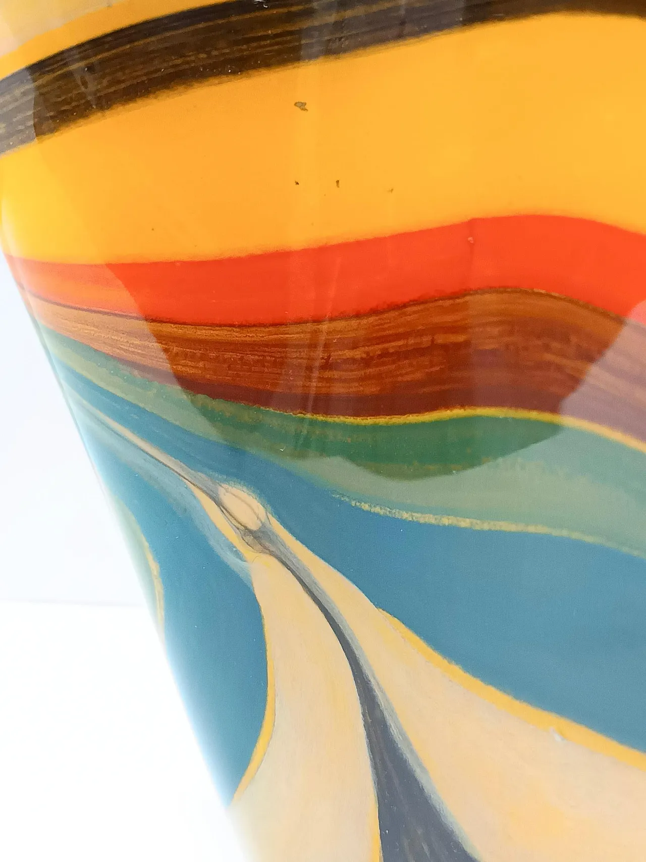 Postmodern multicolored Murano glass Fazzoletto vase, 80s 10